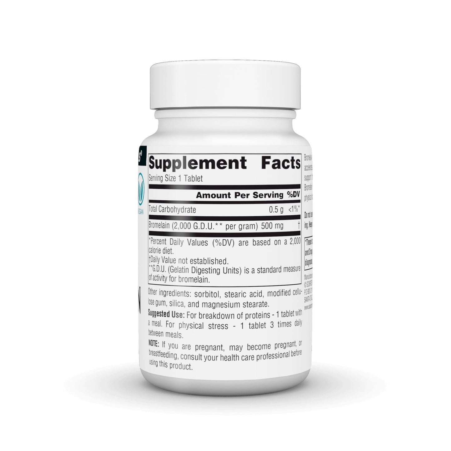 Source Naturals Bromelain Pineapple Enzyme 2,000 GDU/GRAM 500 mg Tablets, 60 Count