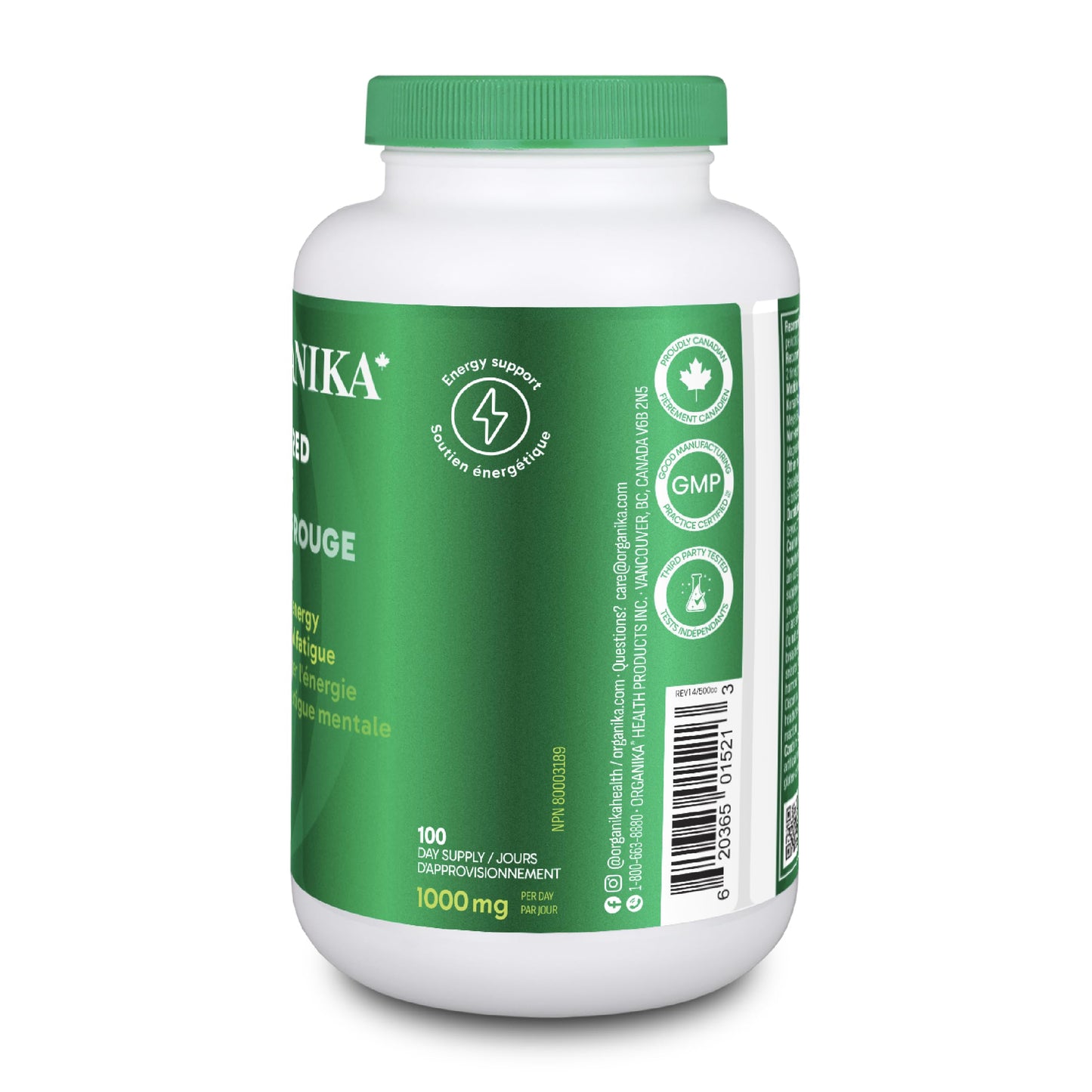 Organika Korean Red Ginseng Capsules, 200 Count