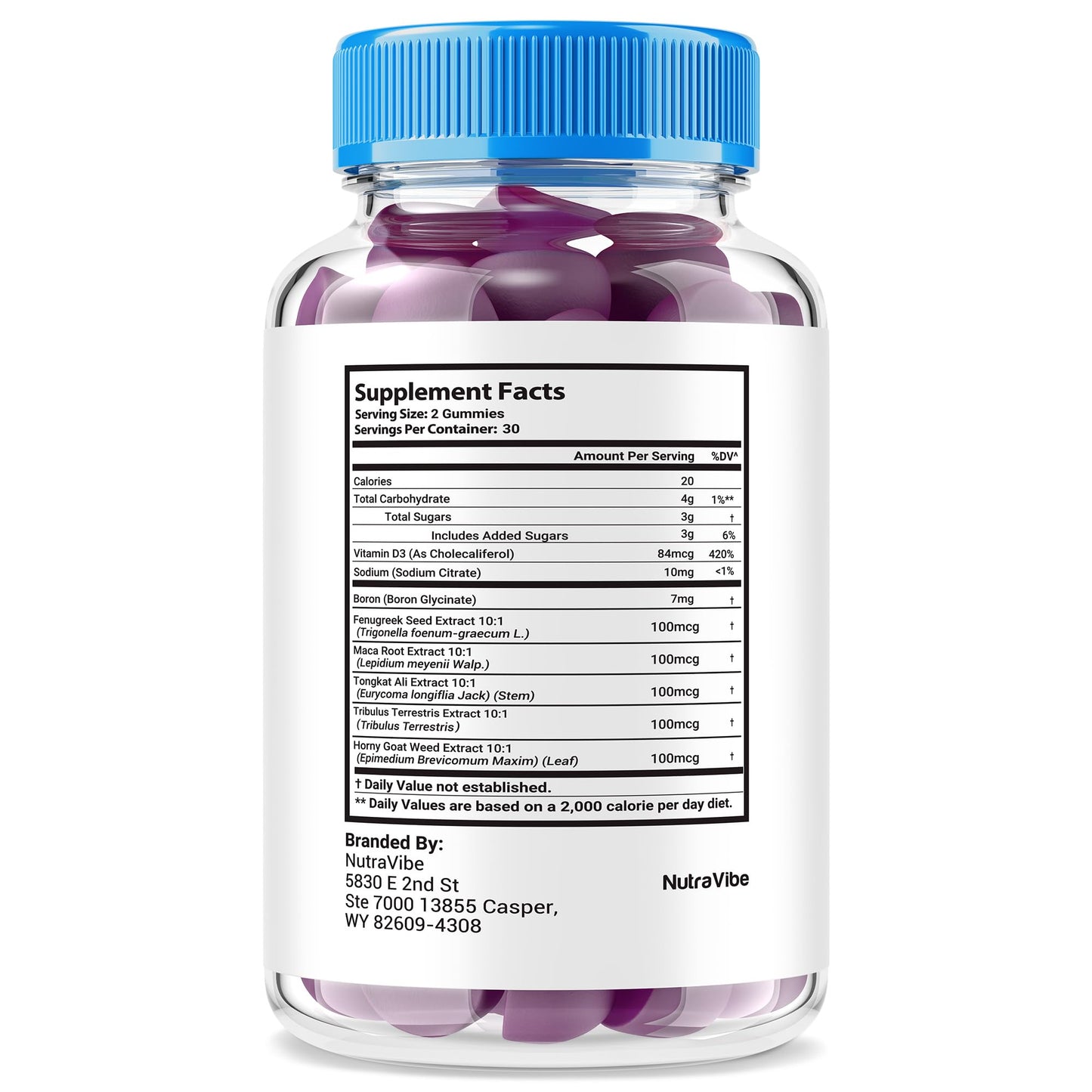 NutraVibe SizeMD+ Premium Male Gummies, 60 Gummies