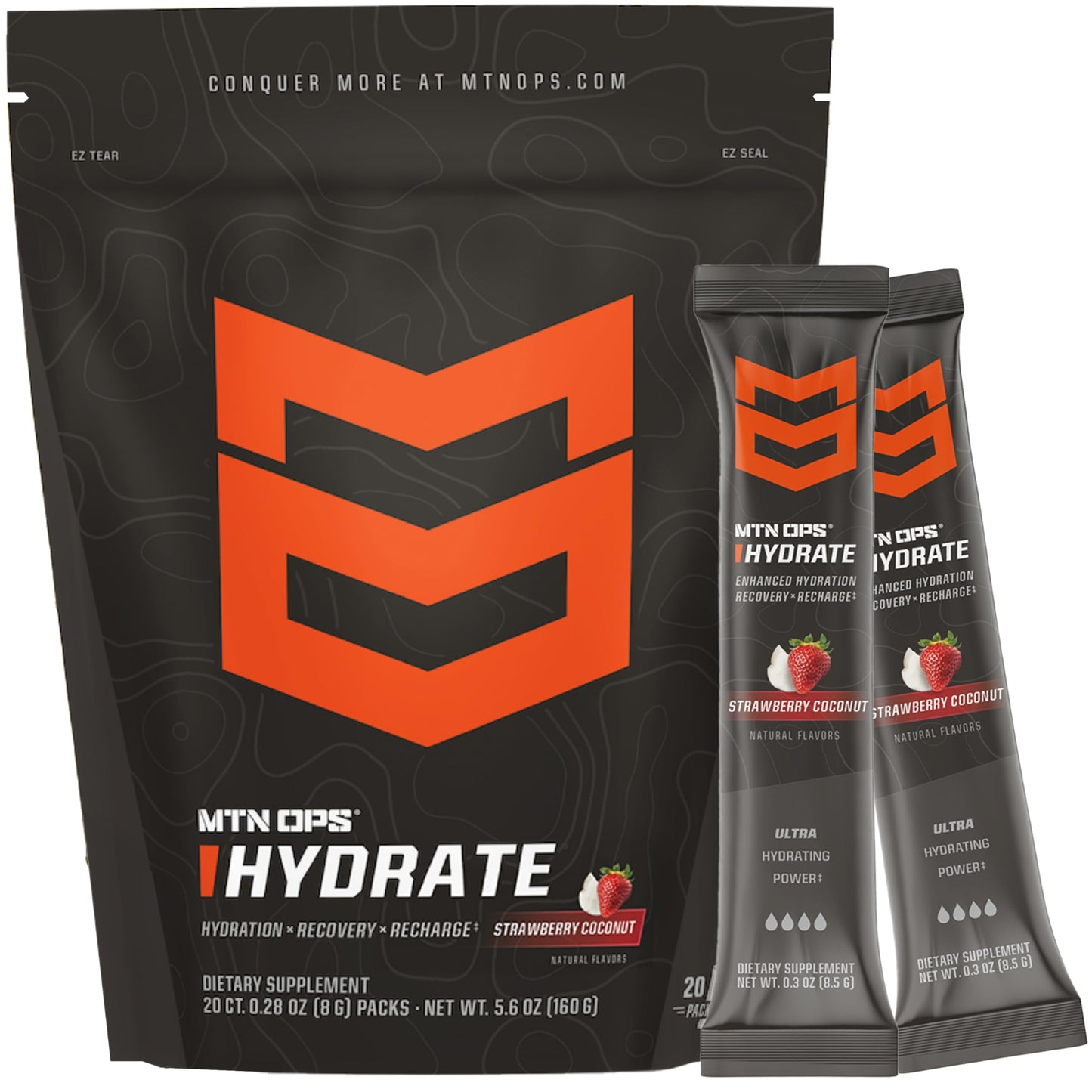 MTN OPS Hydrate Sugar Free Electrolyte Powder, 6 Count