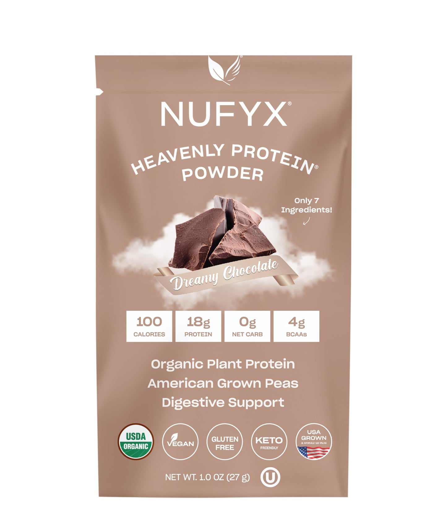 NUFYX Organic Plant-Based Protein Powder Packet, 0.95 oz, 1 Packet