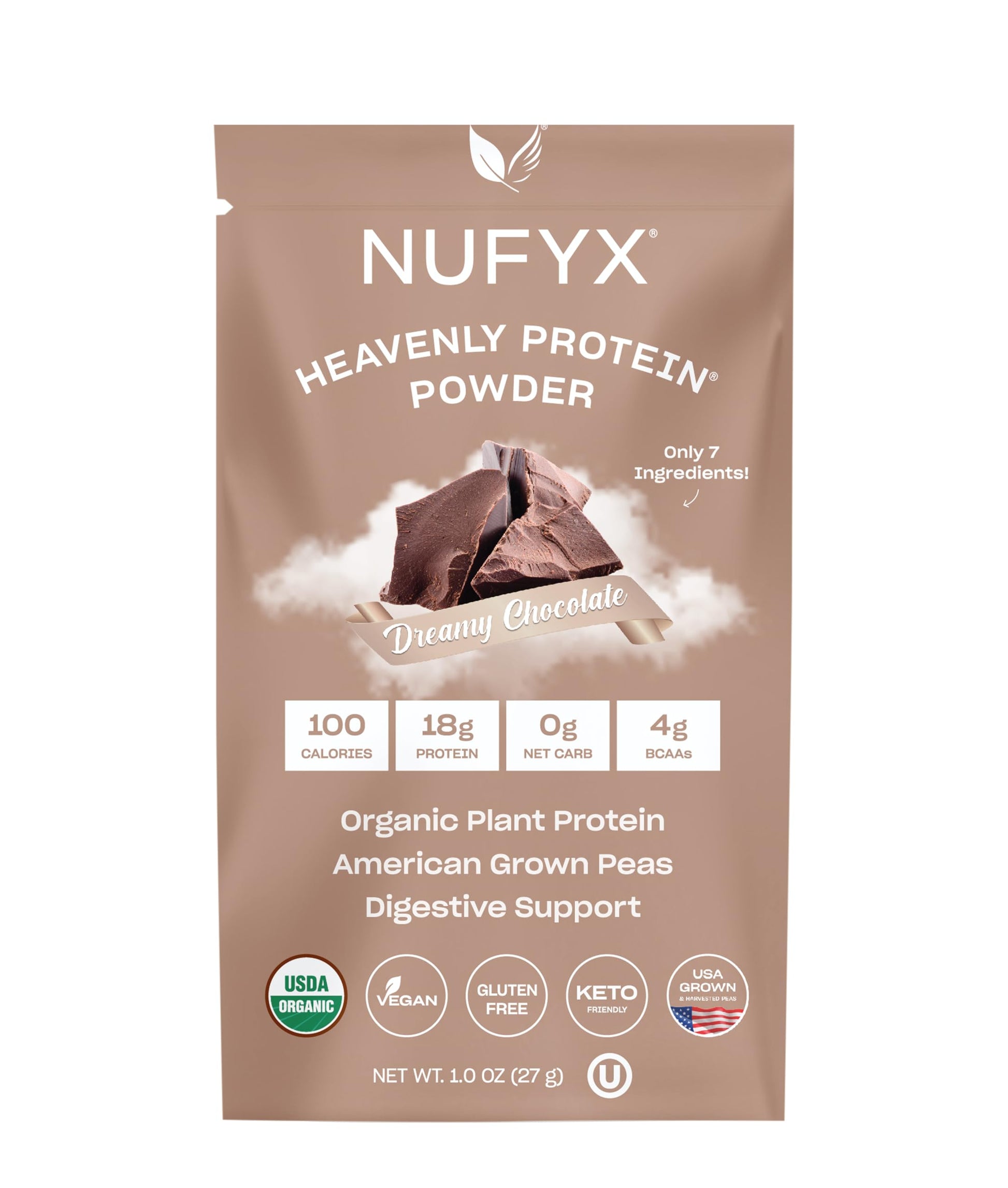 NUFYX Organic Plant-Based Protein Powder Packet, 0.95 oz, 1 Packet
