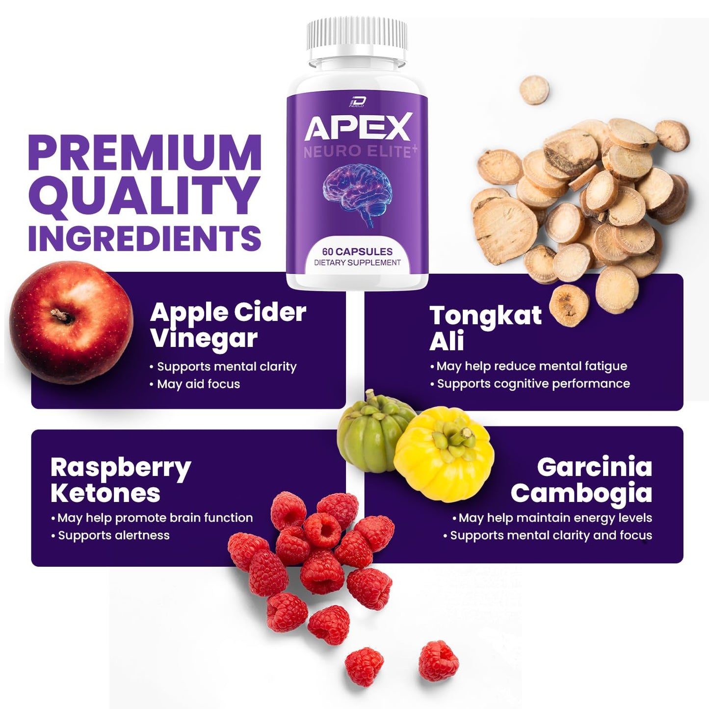 Indelo Apex Neuro Elite Advanced Formula Supplement 300 Capsules