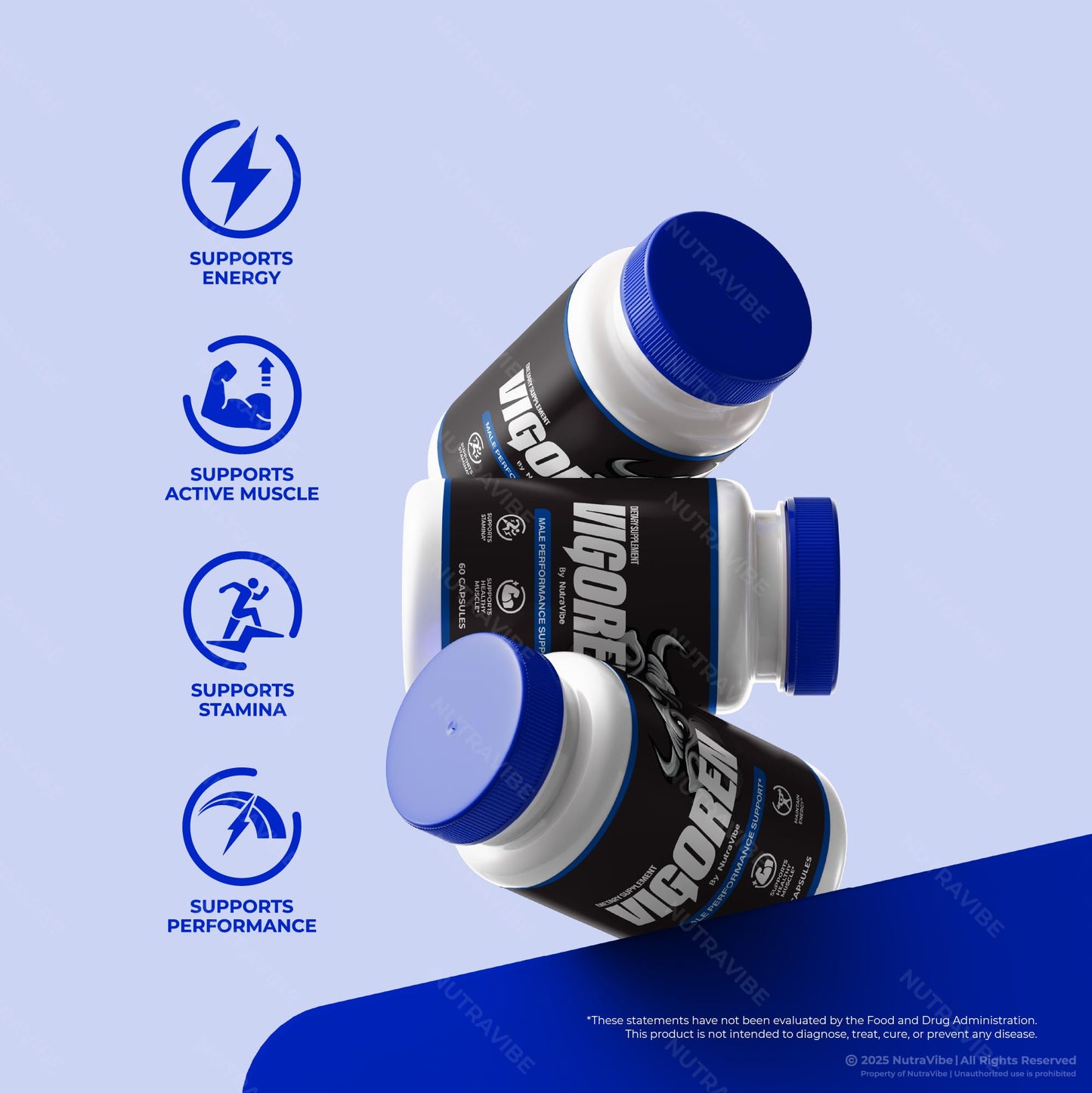 NutraVibe Vigoren Premium Energy & Power Support Supplement Capsule, 120 Capsules