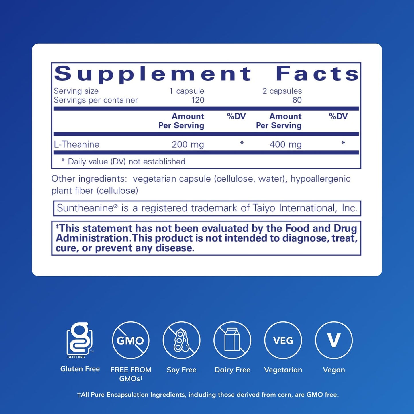 Pure Encapsulations L-Theanine Capsules 120