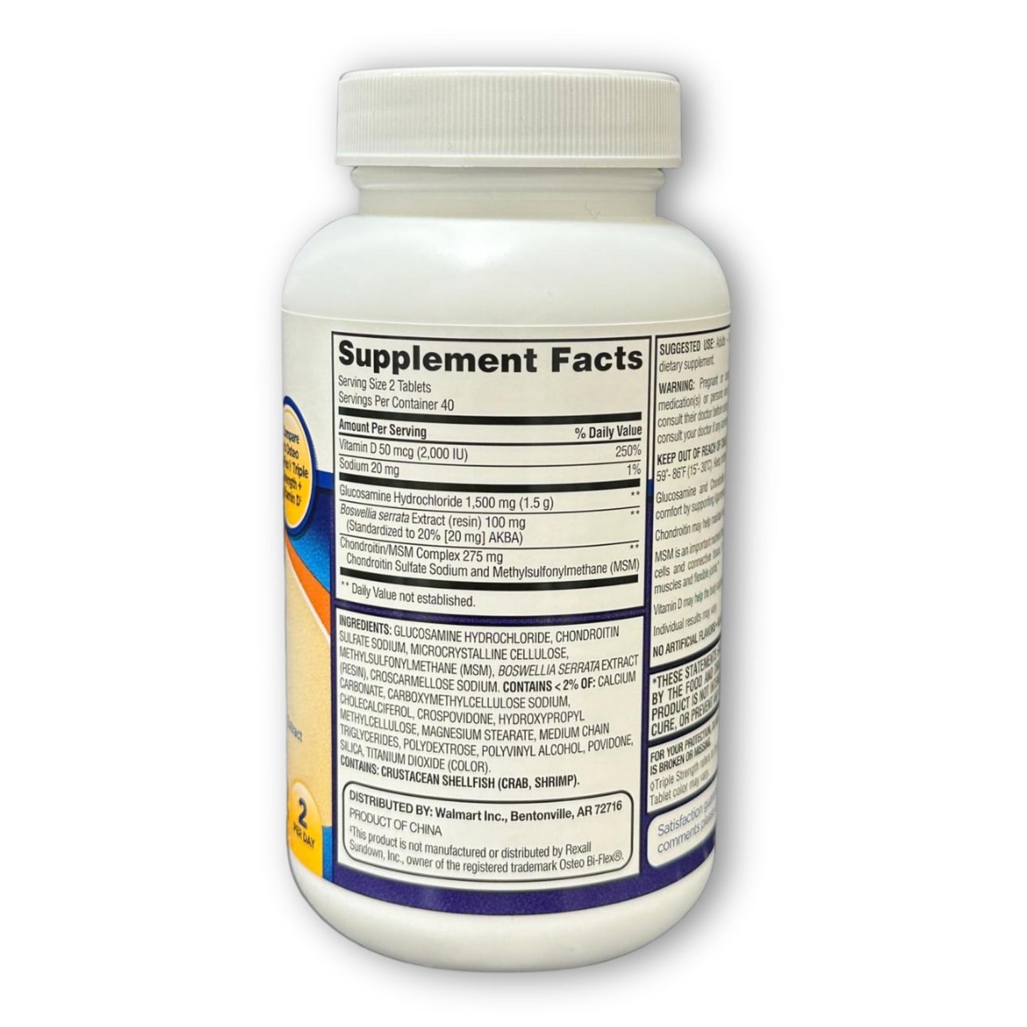Fusion Shop Store Glucosamine Chondroitin Plus Vitamin D Triple Strength Tablets, 80 Count