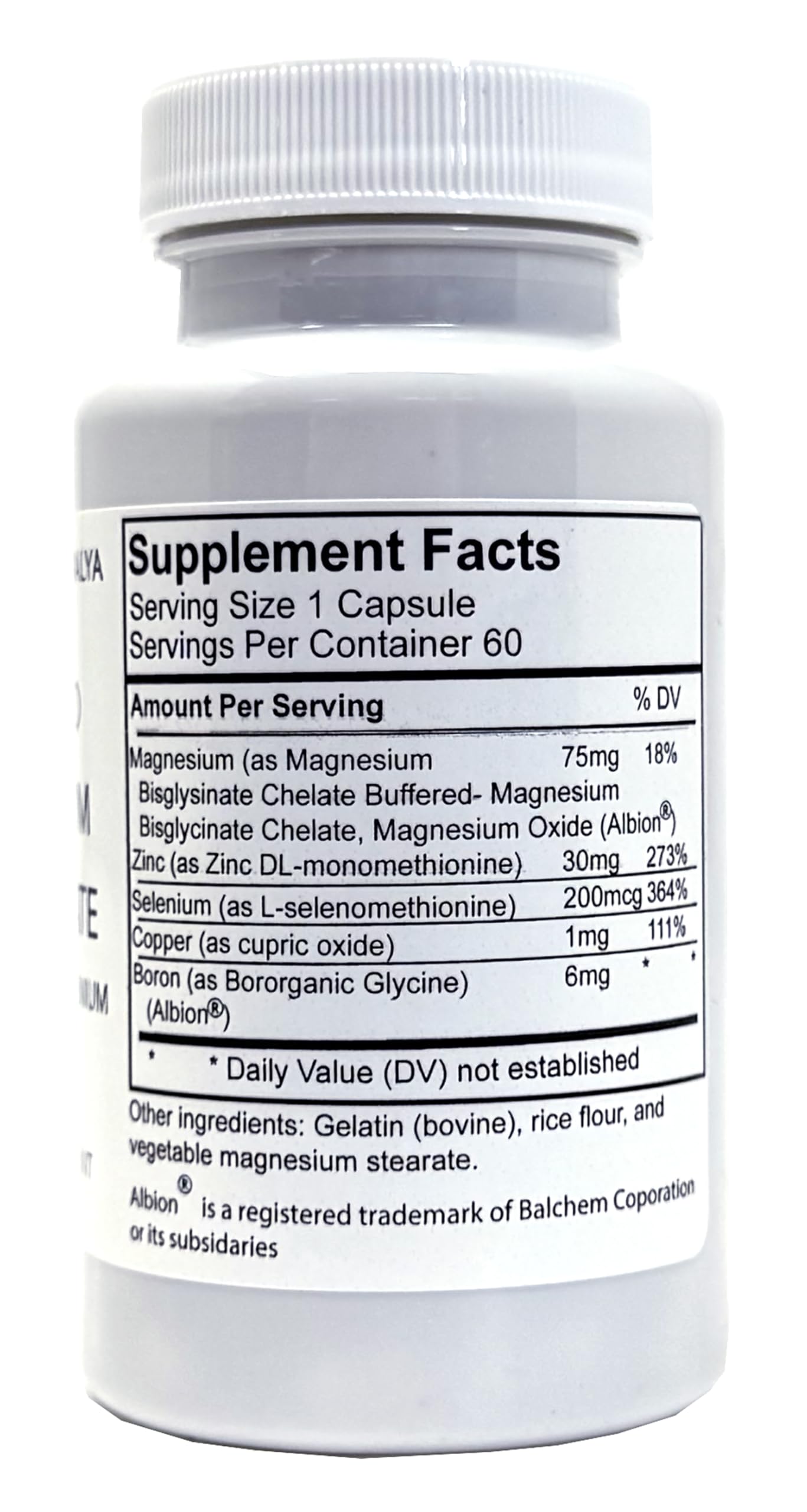 Xalya Magnesium Bisglycinate Chelate + Zinc, Selenium, Boron & Copper – High Absorption Formula for Bone Strength, Calm, Sleep & Immune Support, 60 Capsules