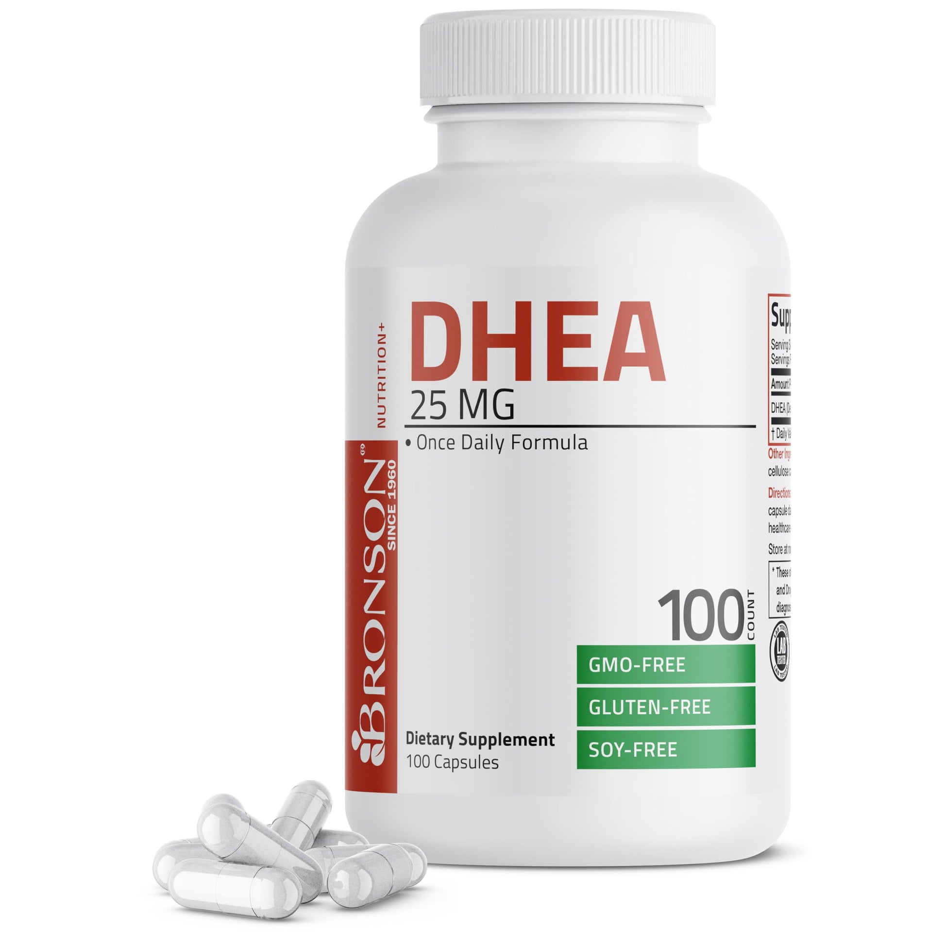 Bronson DHEA 25mg Once Daily Formula Capsule, 100 Capsules