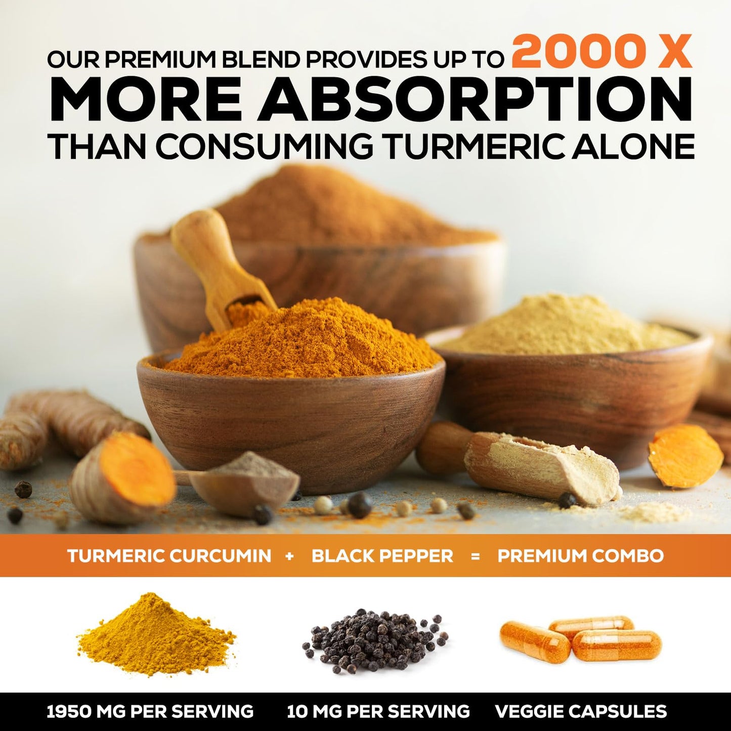Nature's Nutrition Turmeric Curcumin Supplement 240 Capsules