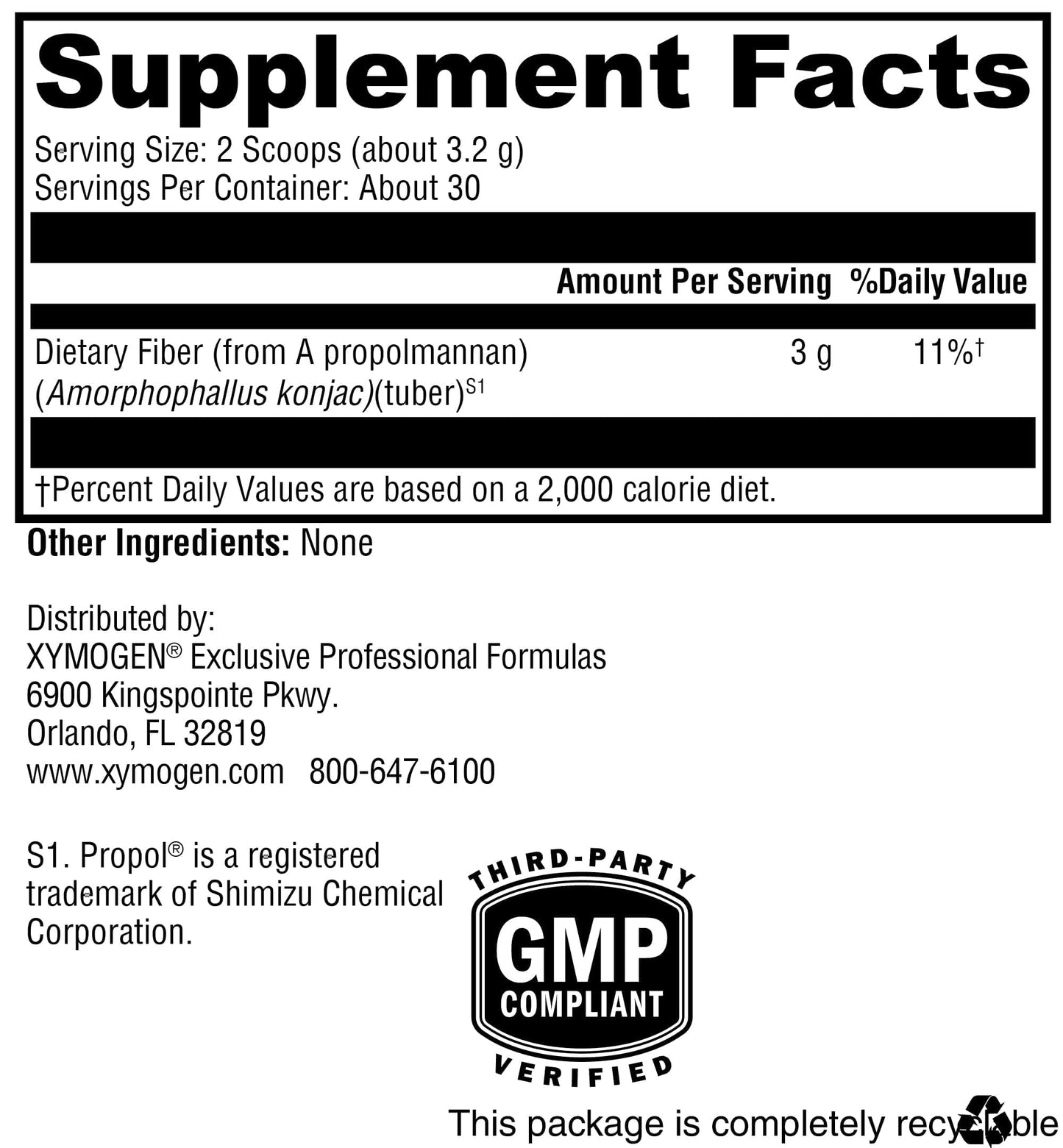 XYMOGEN OptiFiber Lean Powder, 3.39 oz