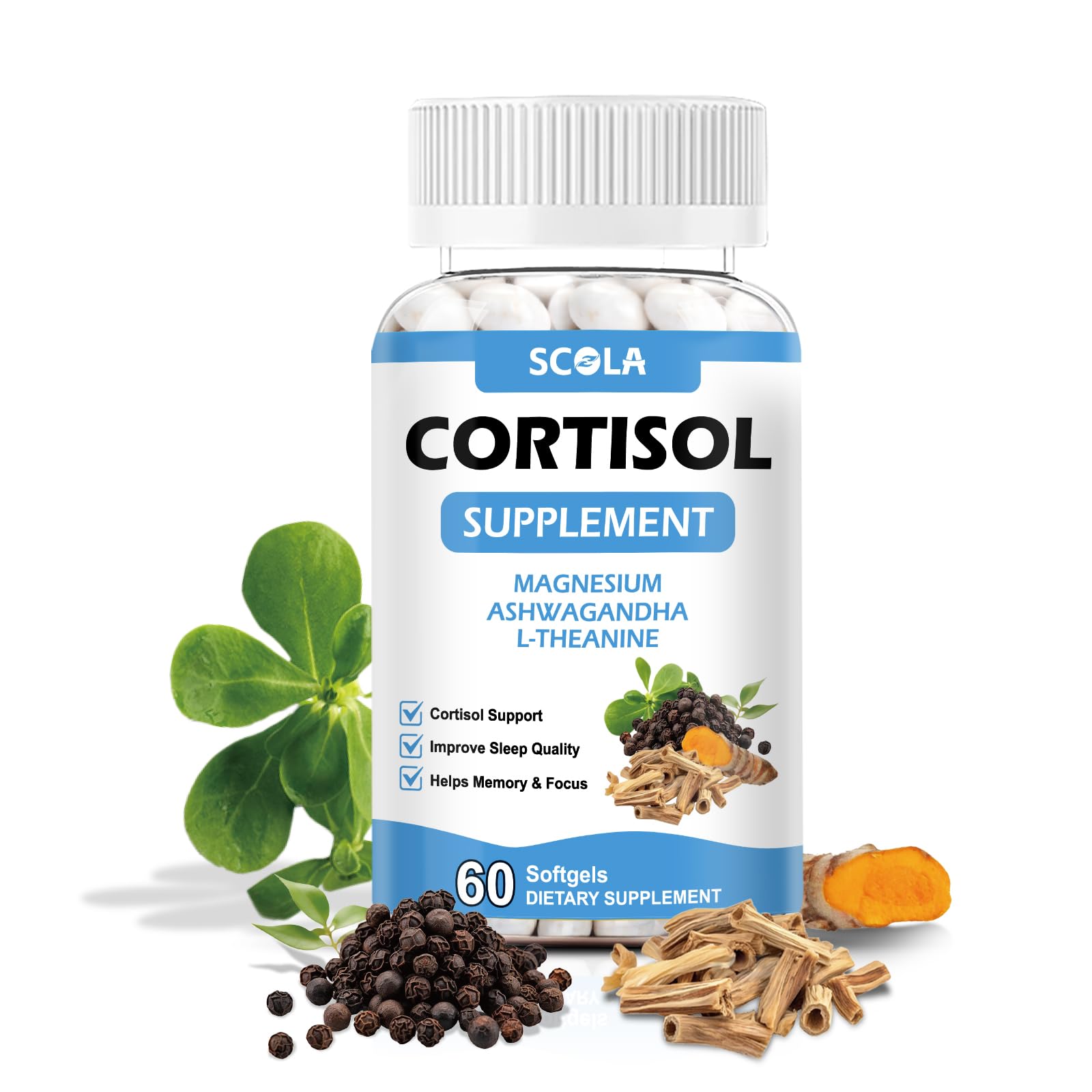 SCOLA Cortisol Supplement Softgels 60 Count