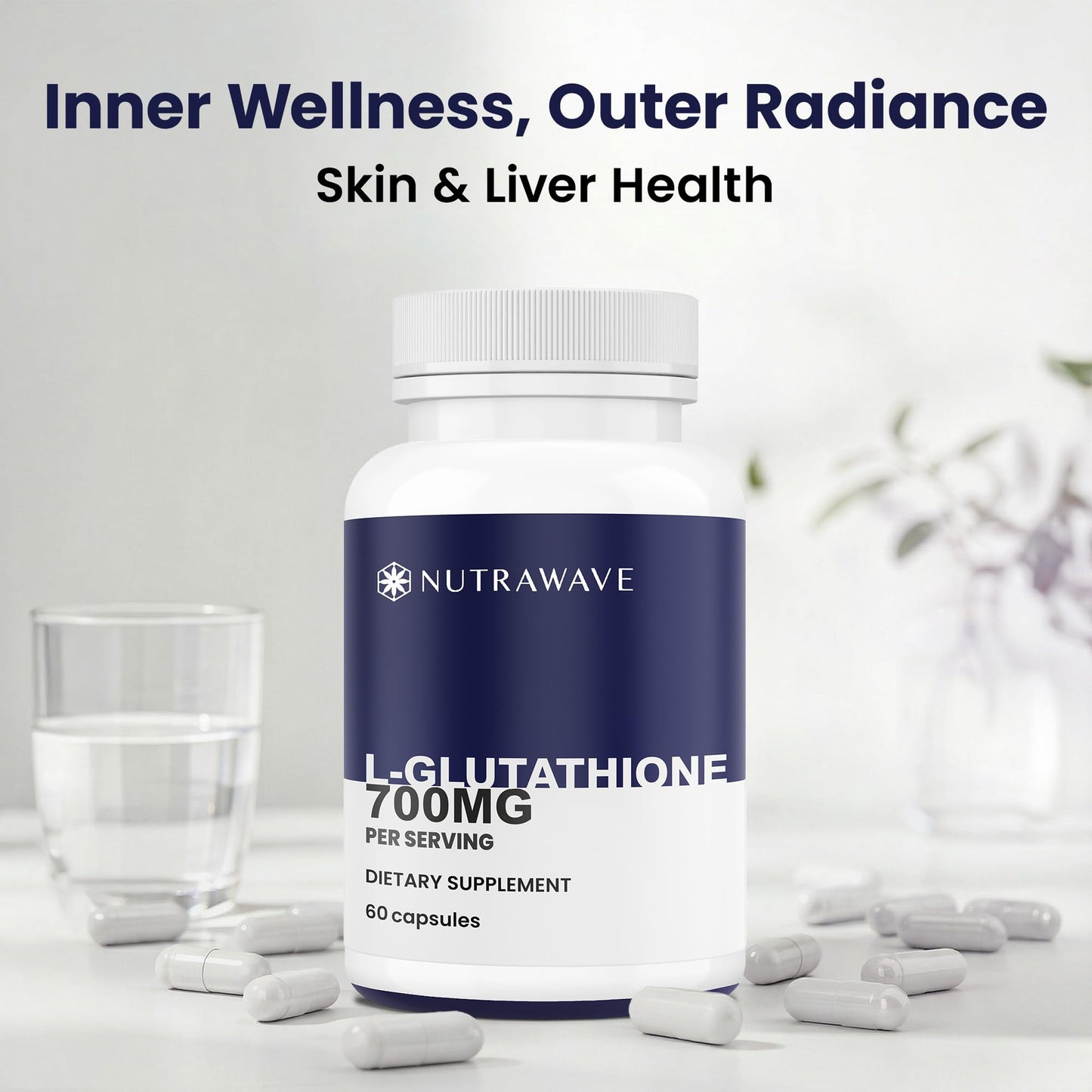 Nutra Wave L-Glutathione Reduced 700mg Capsules, 60 Count