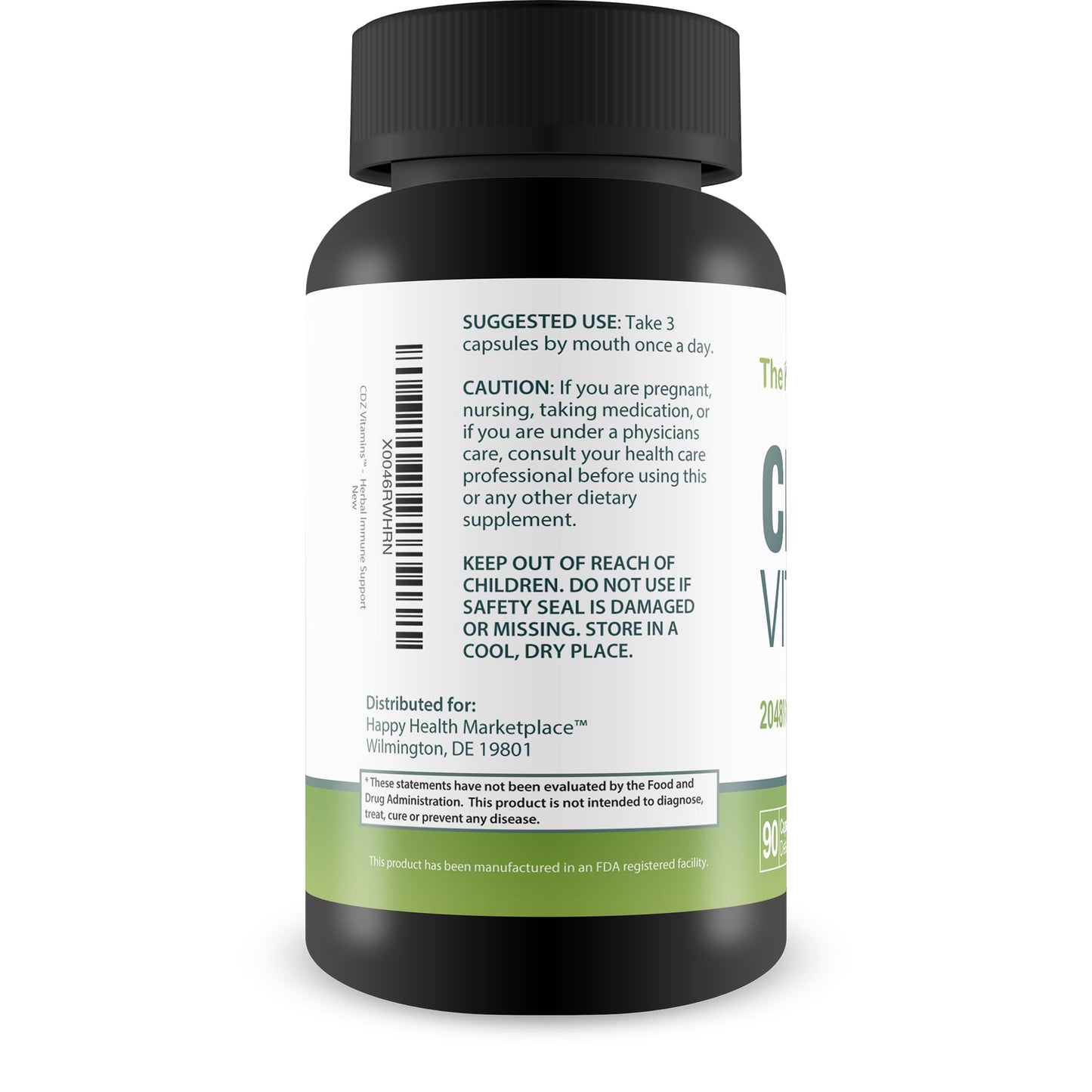 Happy Health Marketplace CDZ Vitamins Capsules 90 Count