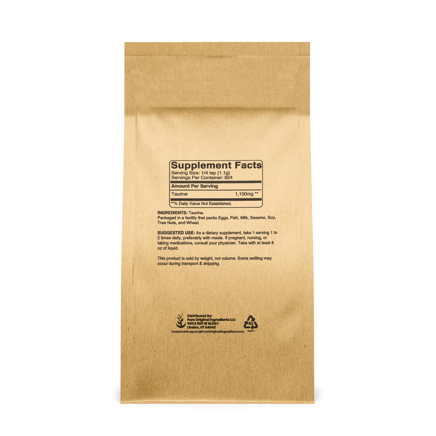 Pure Original Ingredients Taurine Powder 32 oz