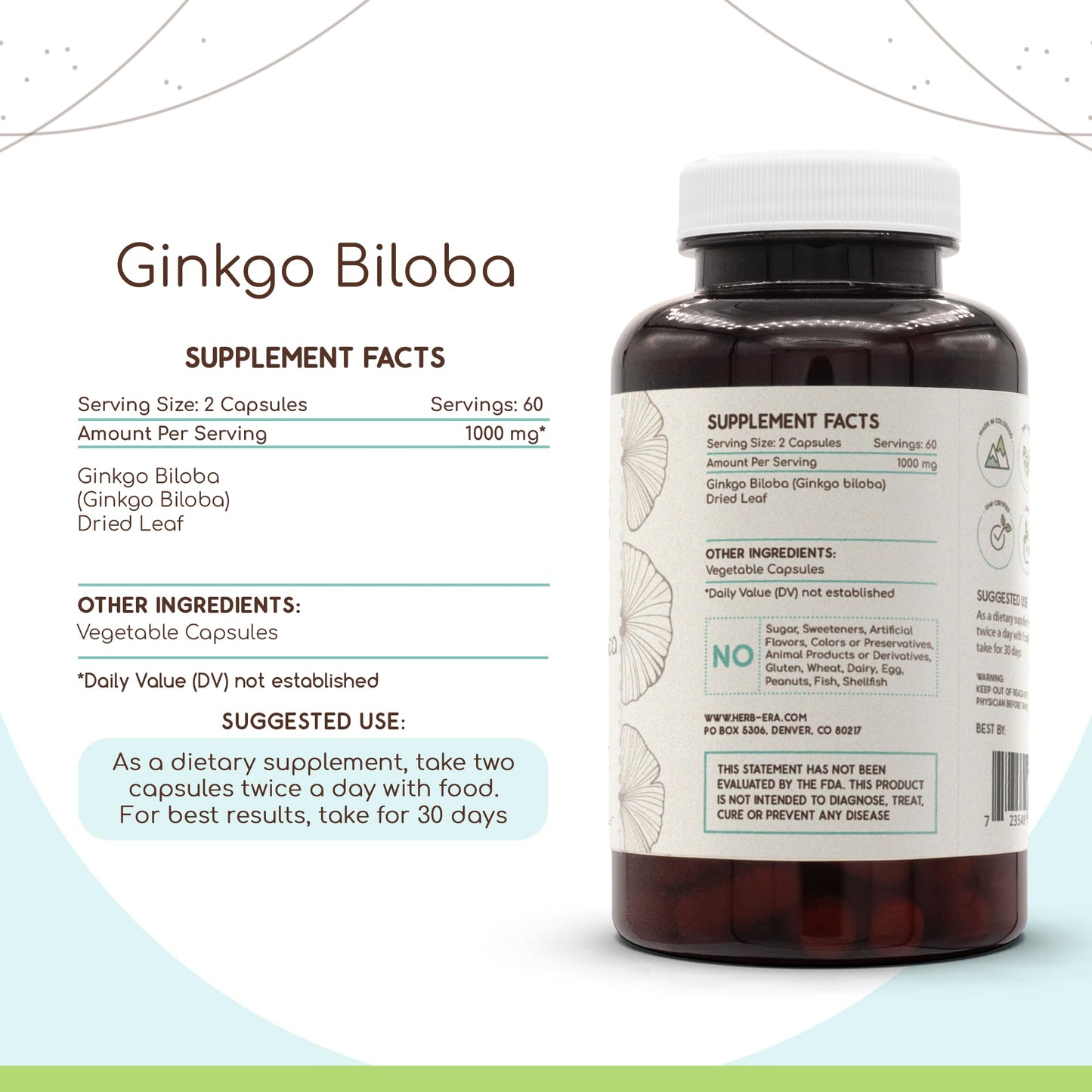 HerbEra Ginkgo Biloba Capsules 120
