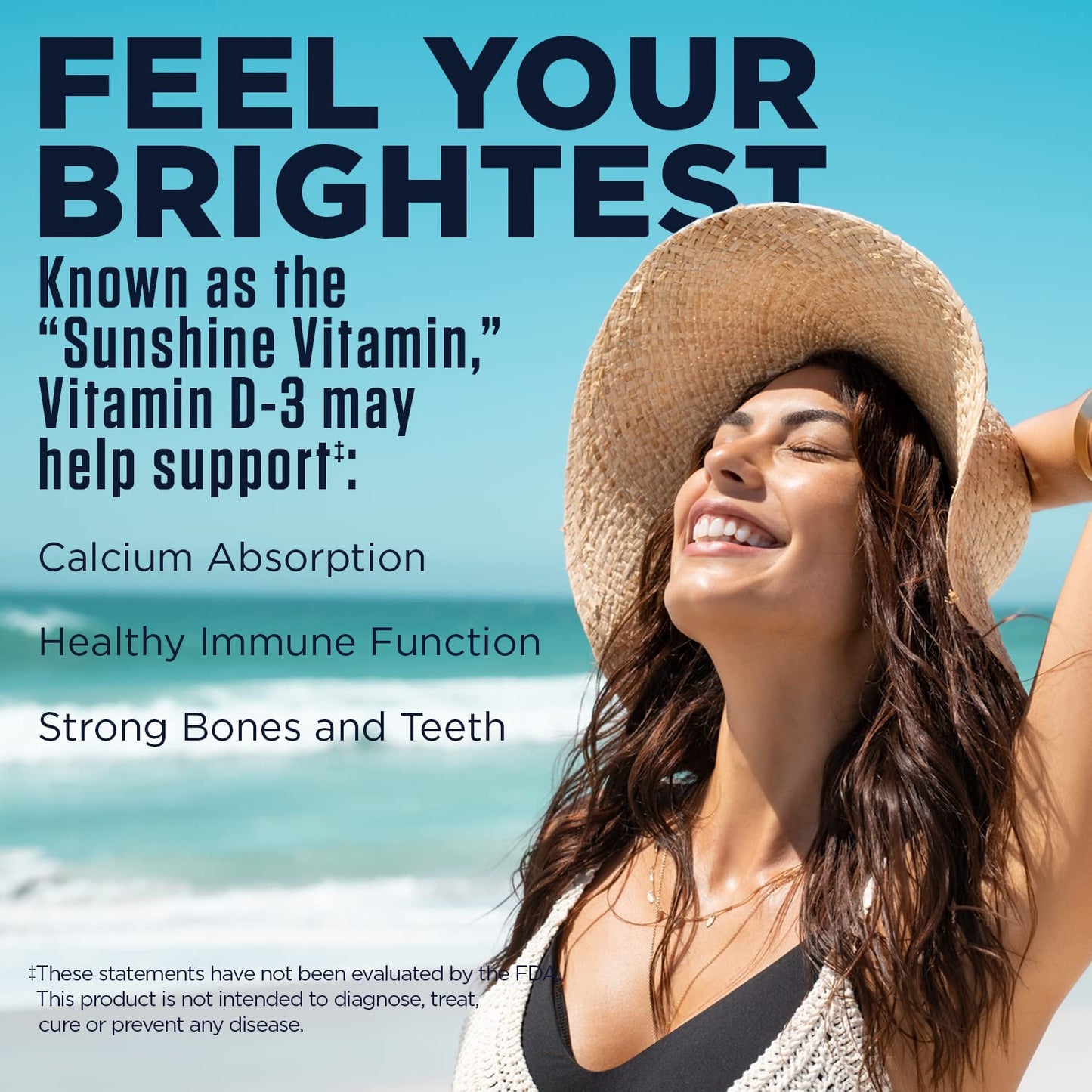KAL Vitamin D3 5000 IU (125 mcg) High Potency Vitamin D Tablets, Calcium Absorption, Bone Health and Immune Support, Rapid Disintegration D-3 ActivTabs, 60 Tablets