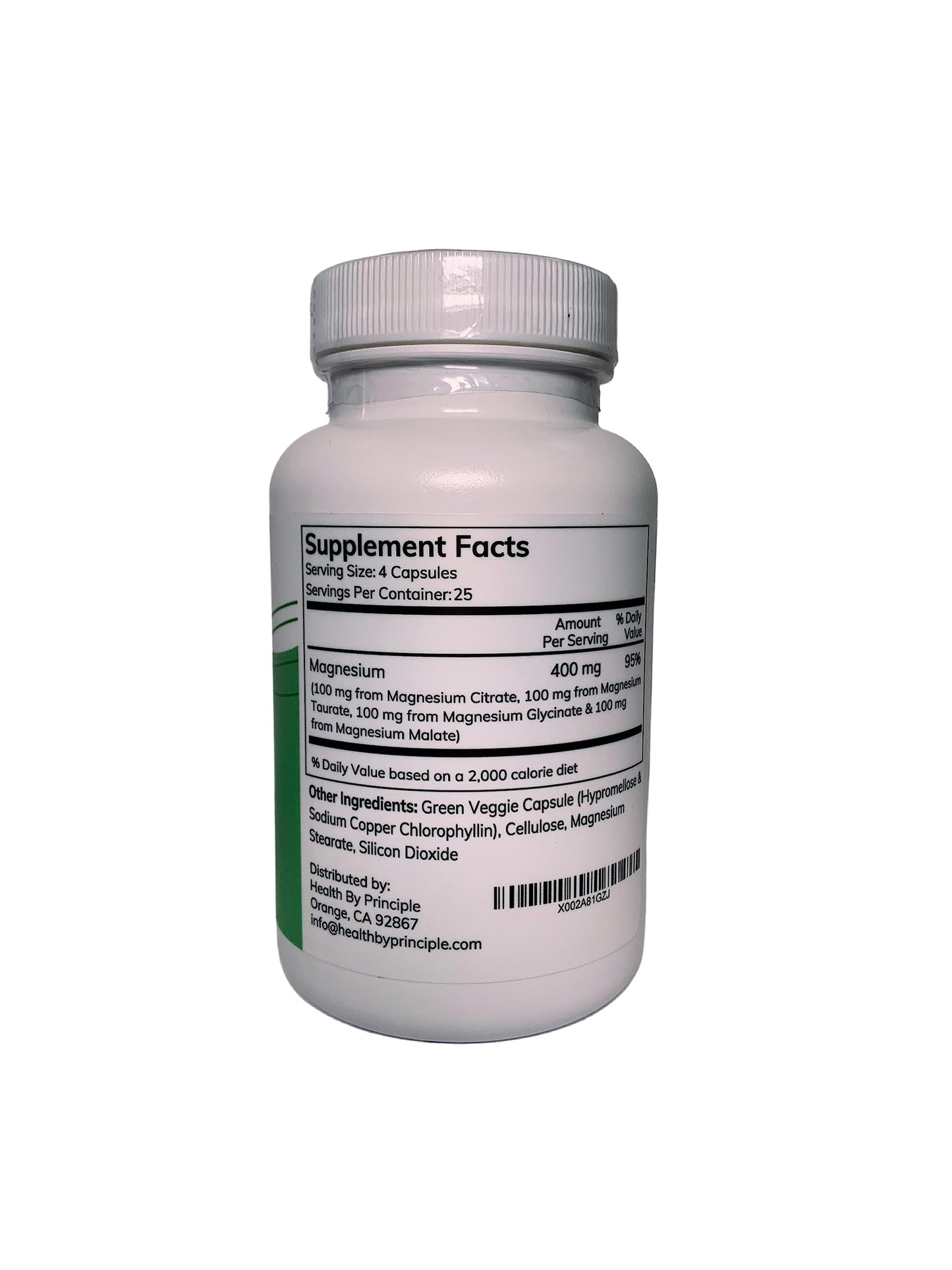 HEALTH BY PRINCIPLE Magnesium Supplement Capsules 100