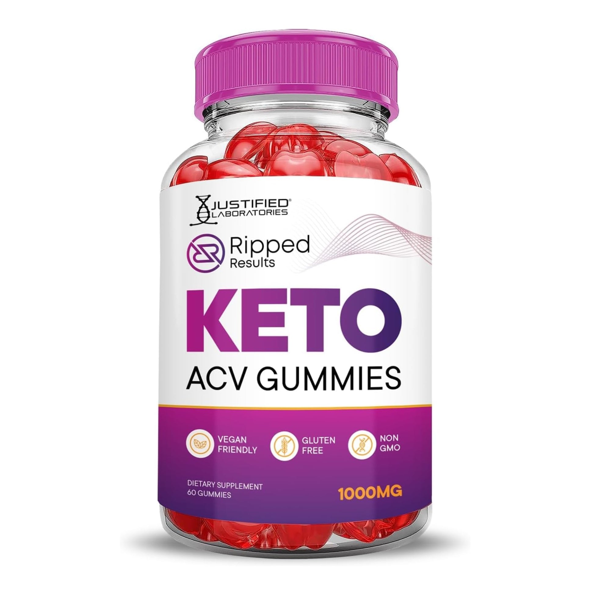 Justified Laboratories Ripped Results Keto ACV Gummies (1000 mg) 60 Count