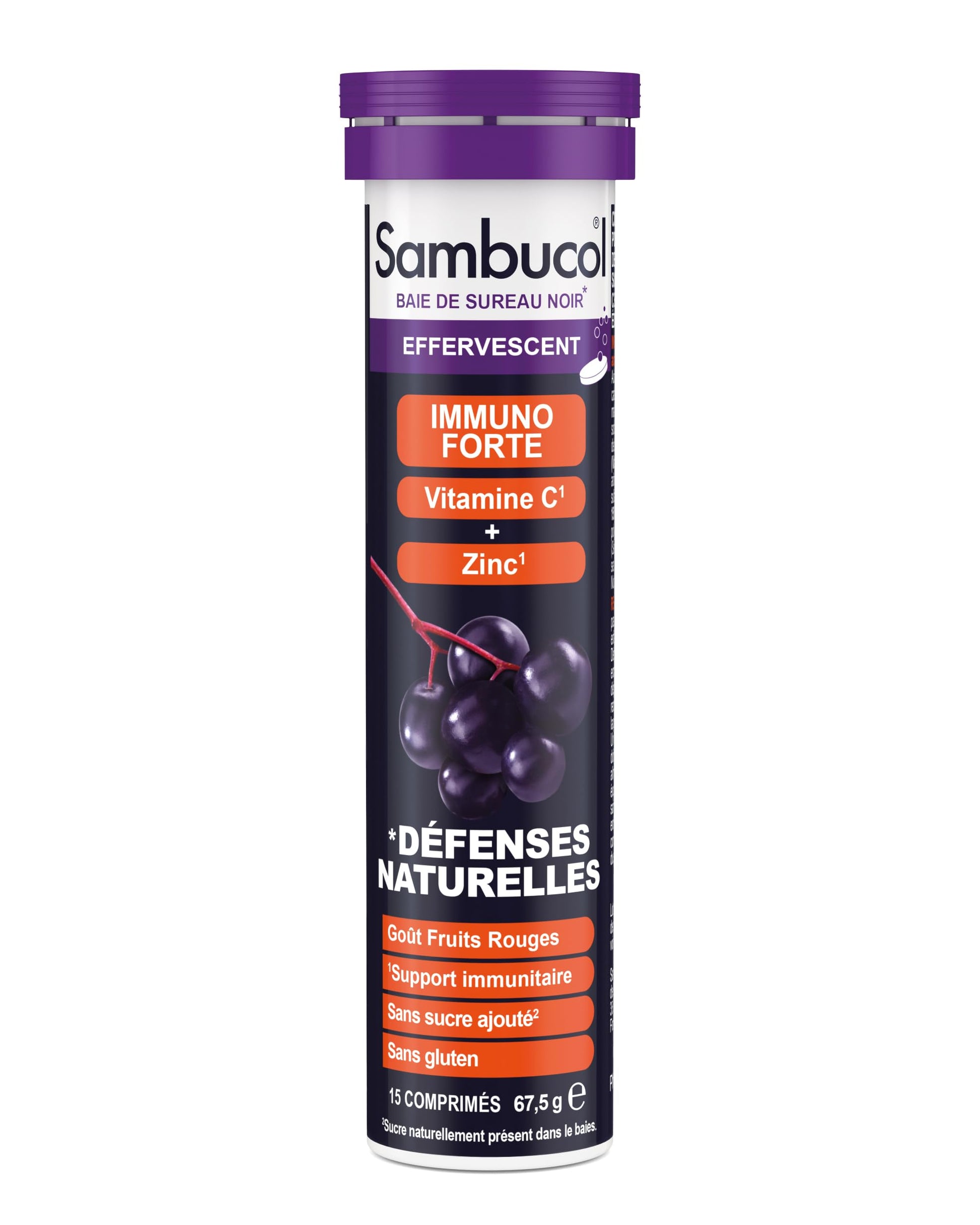 Sambucol Black Elderberry Tablets with Vitamin C & Zinc, 15 Tablets