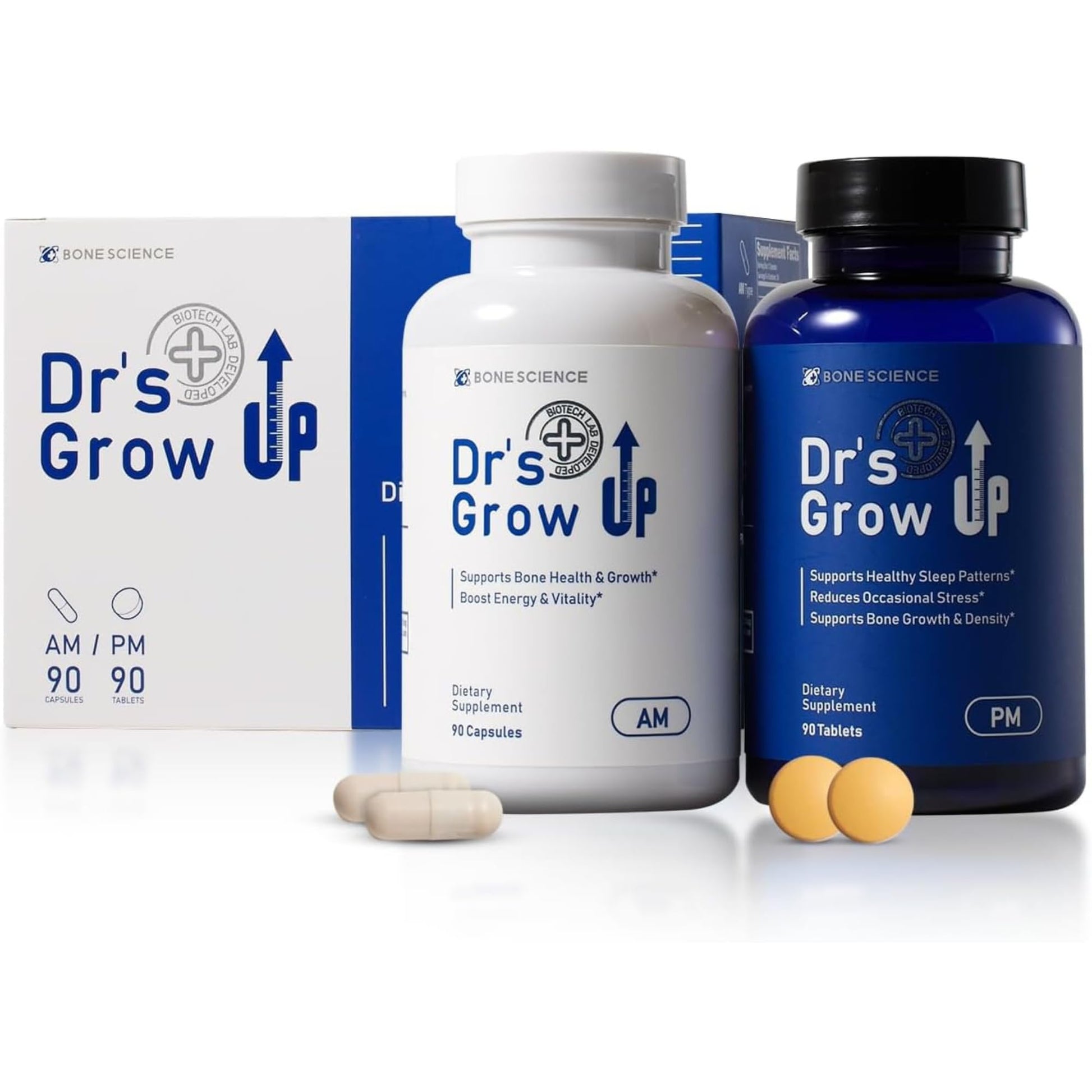 BONE SCIENCE Dr's Grow UP AM & PM Bone Support for Kids & Teens D3 K2 MK-7 Capsule, Tablet 180