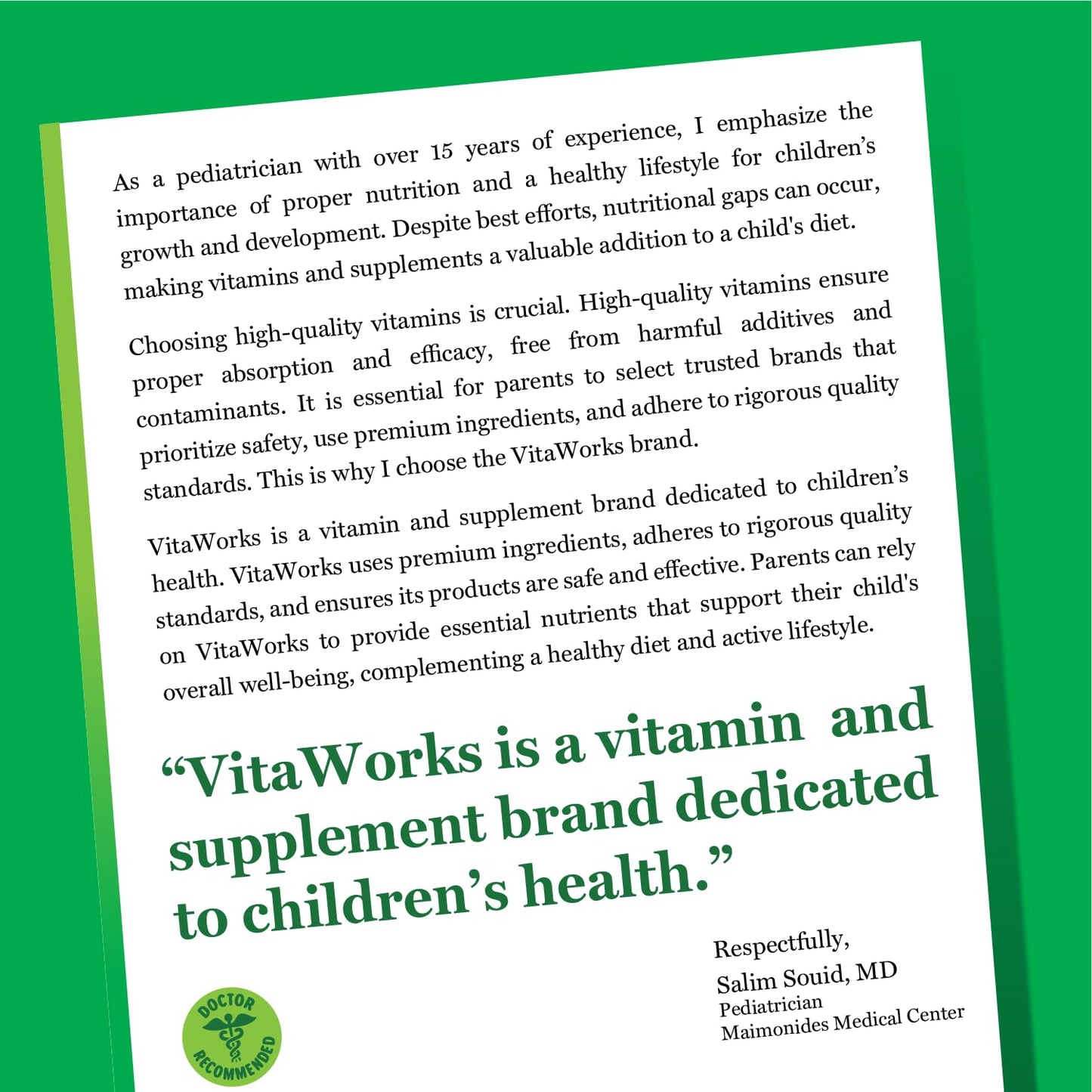 VitaWorks Kids Vitamin D 1000 IU Chewable Tablets, 120 Tablets