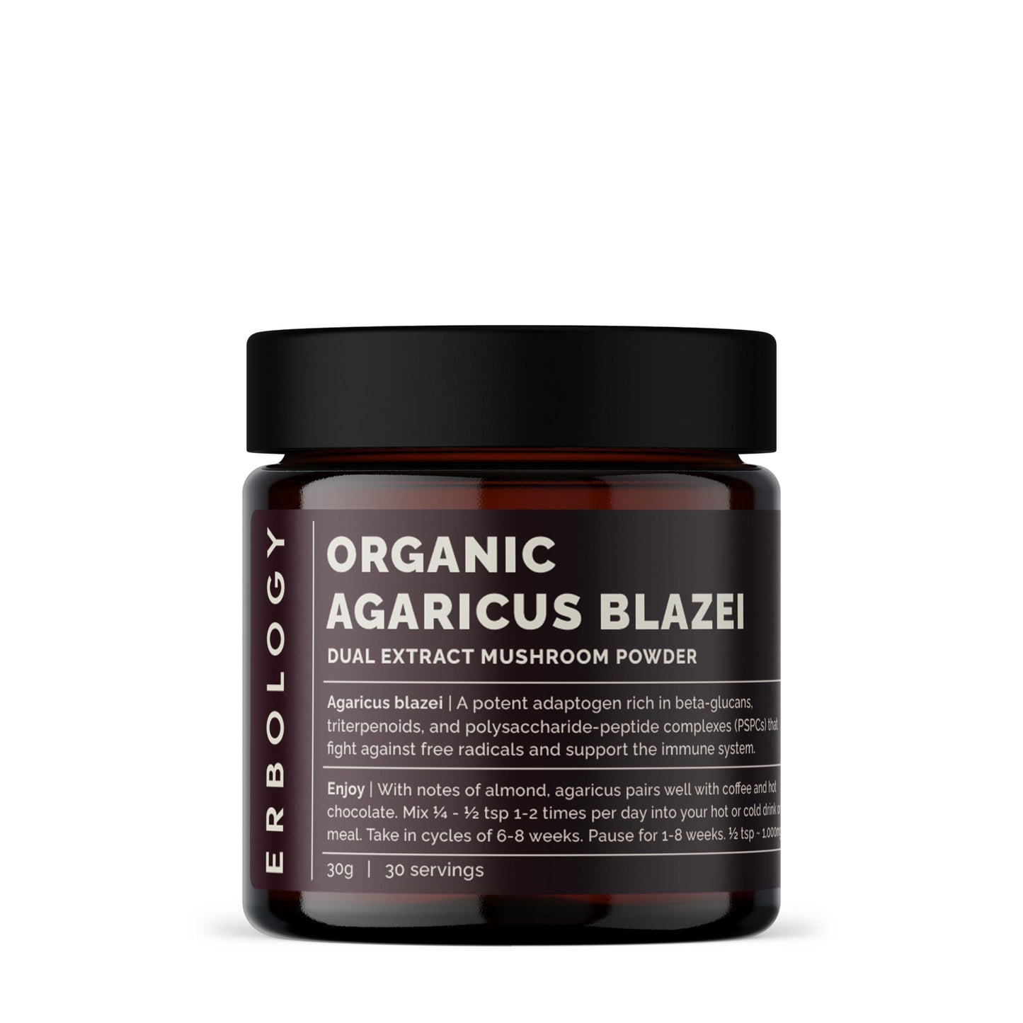Erbology Organic Agaricus Blazei Dual Extract Powder 1 Ounce