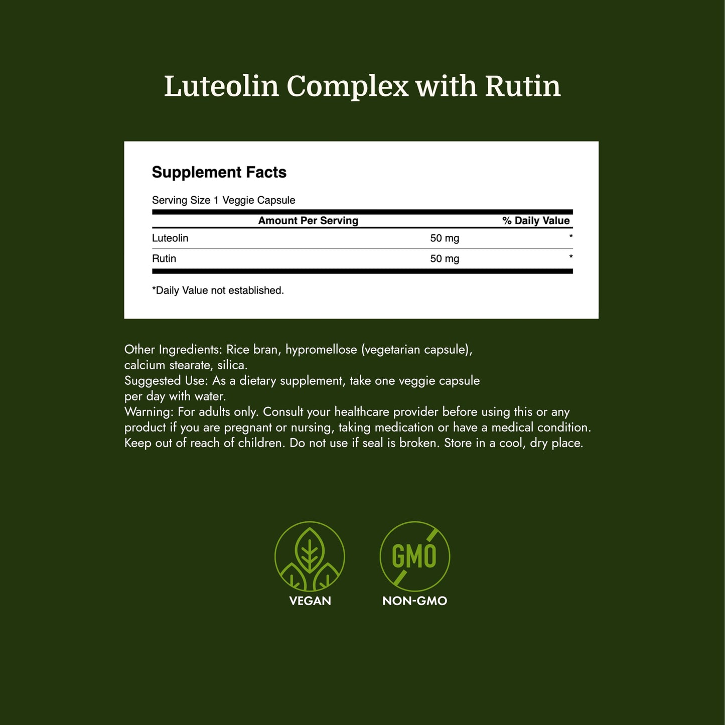 Swanson Luteolin Complex with Rutin Capsule 30 Count