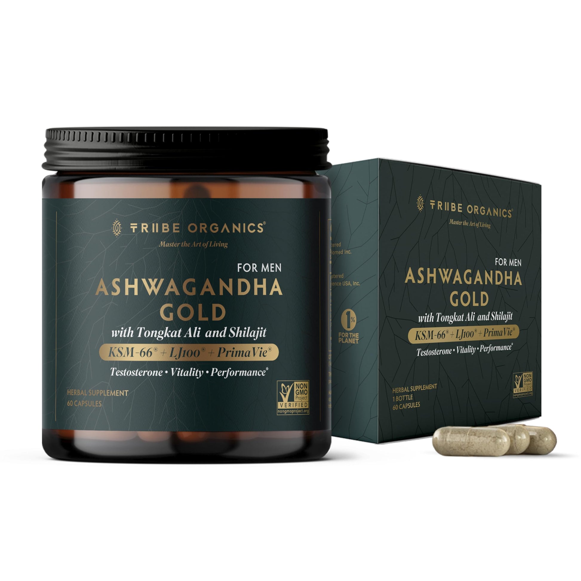 TRIBE ORGANICS Ashwagandha Gold for Men Capsule 60 Count