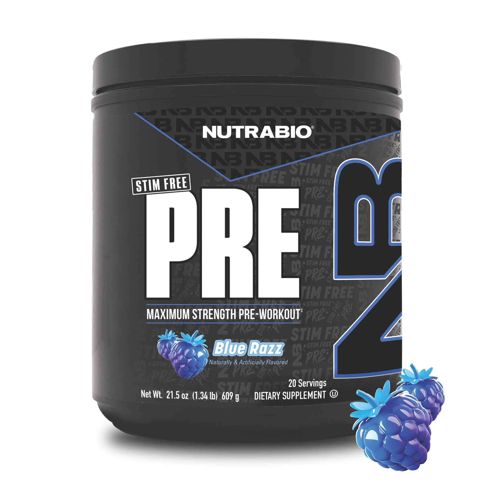 NutraBio STIM-Free PRE Workout for Men Powder 21.87