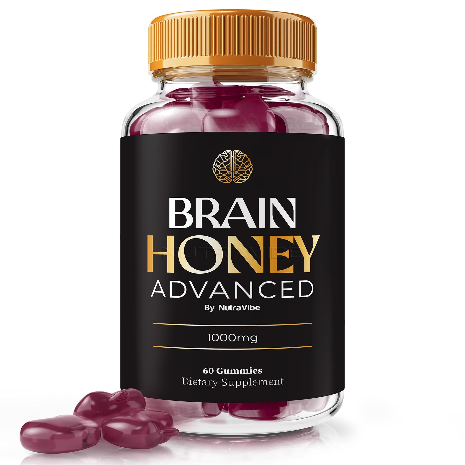NutraVibe Brain Honey Advanced Gummies, Gummy, 60 Count