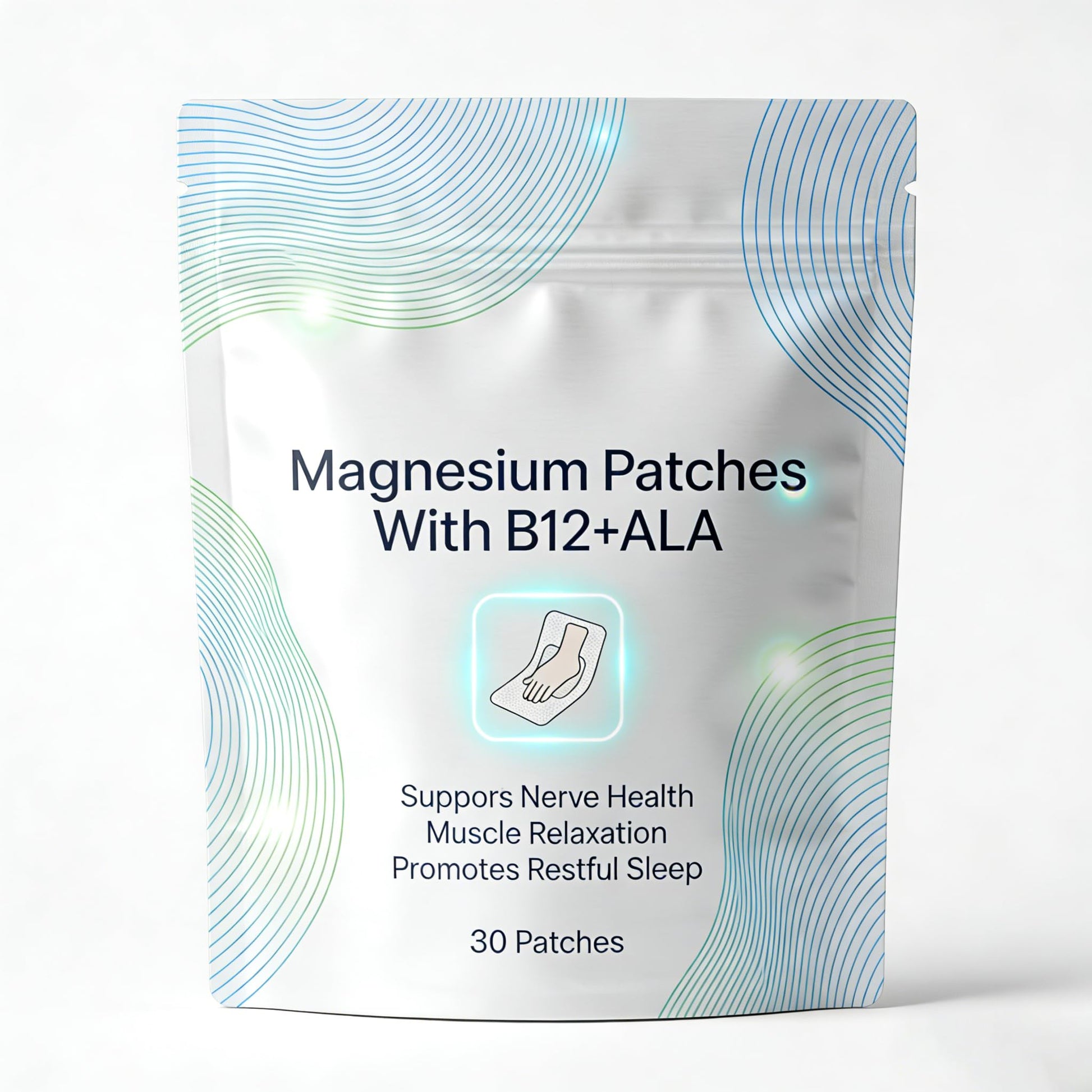 Guliqi Magnesium Patches with B12 + ALA – Supports Nerve Health, Muscle Relaxation & Calm Routine – Tablets, 30 Count