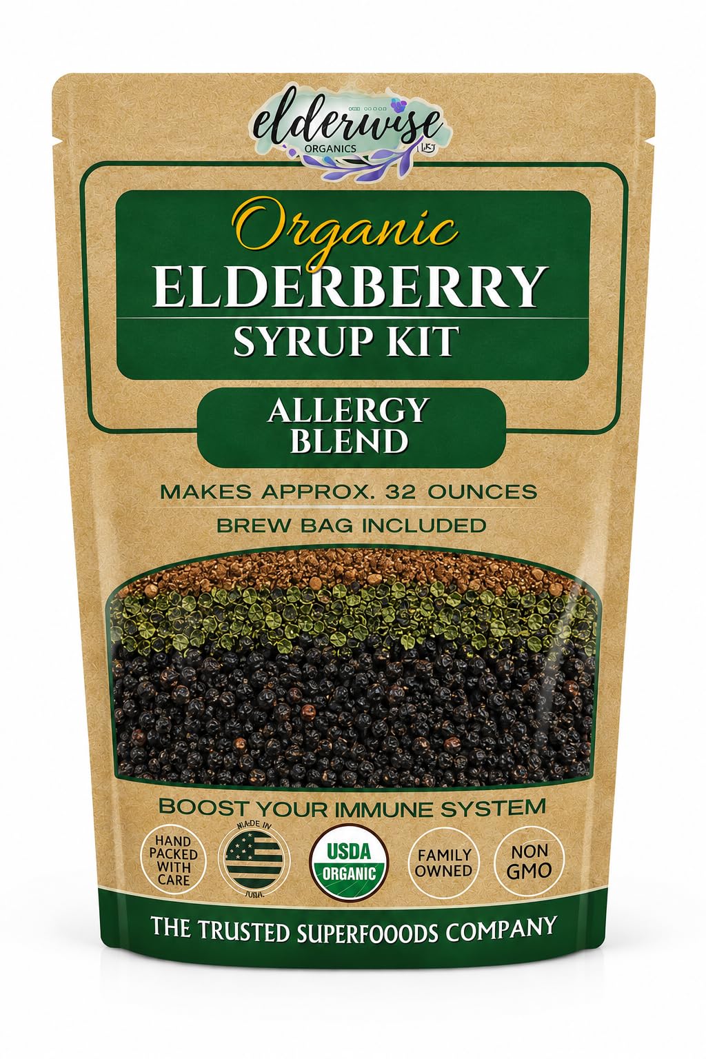 Elderwise Organics Made With Love DIY Elderberry Syrup Kit Powder, 3 Ounce