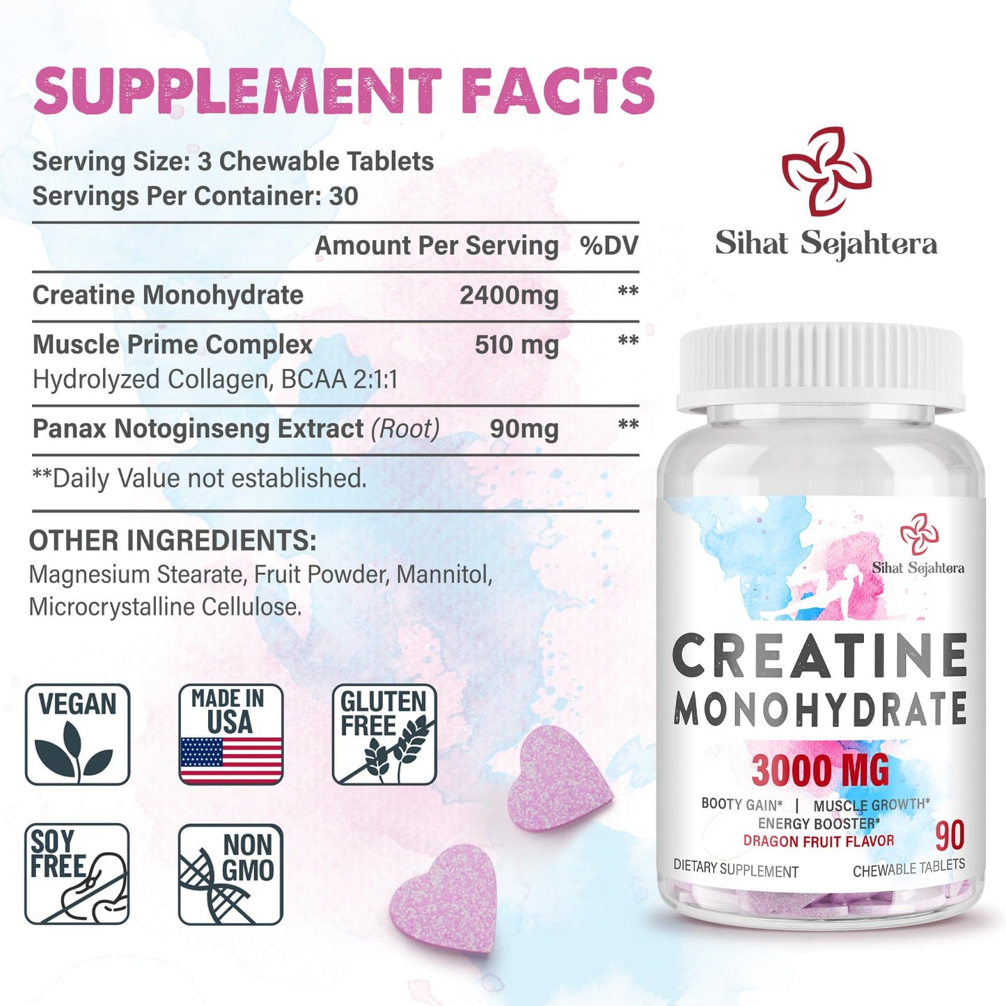 Sihat Sejahtera Creatine Chews 90 Count