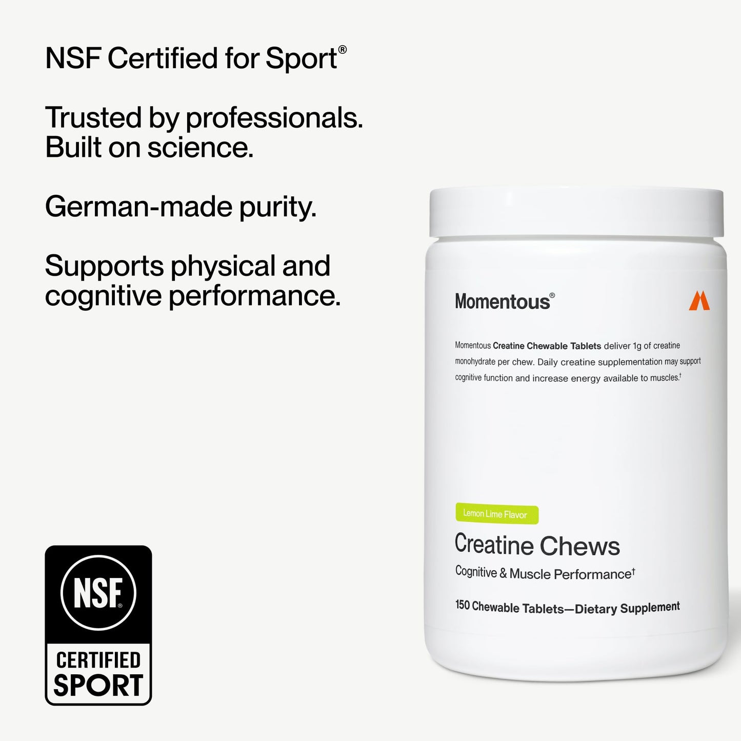 Momentous Creatine Monohydrate Chews Tablets 150