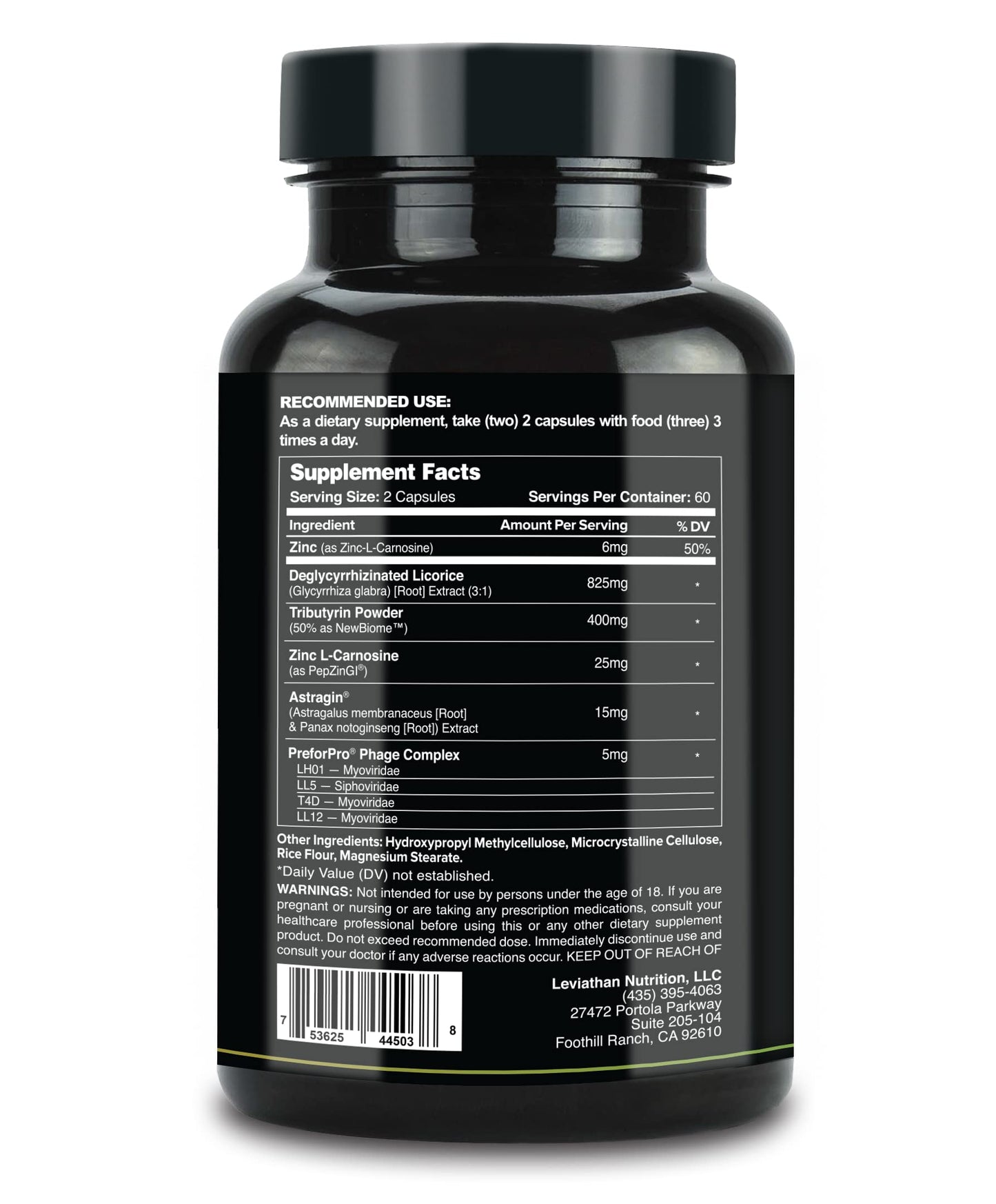 Leviathan Nutrition GI Probiotic 120 Capsules