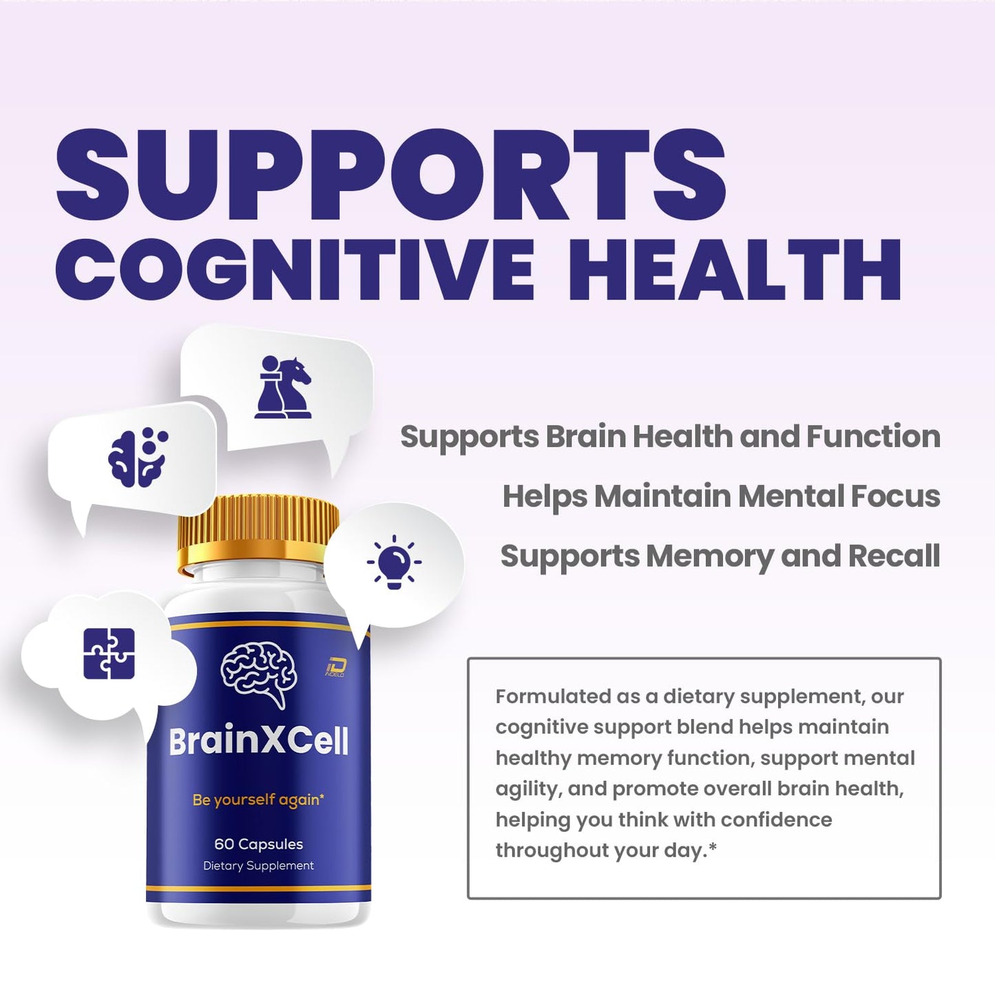 Indelo BrainXCell Advanced Formula Supplement, 180 Capsules