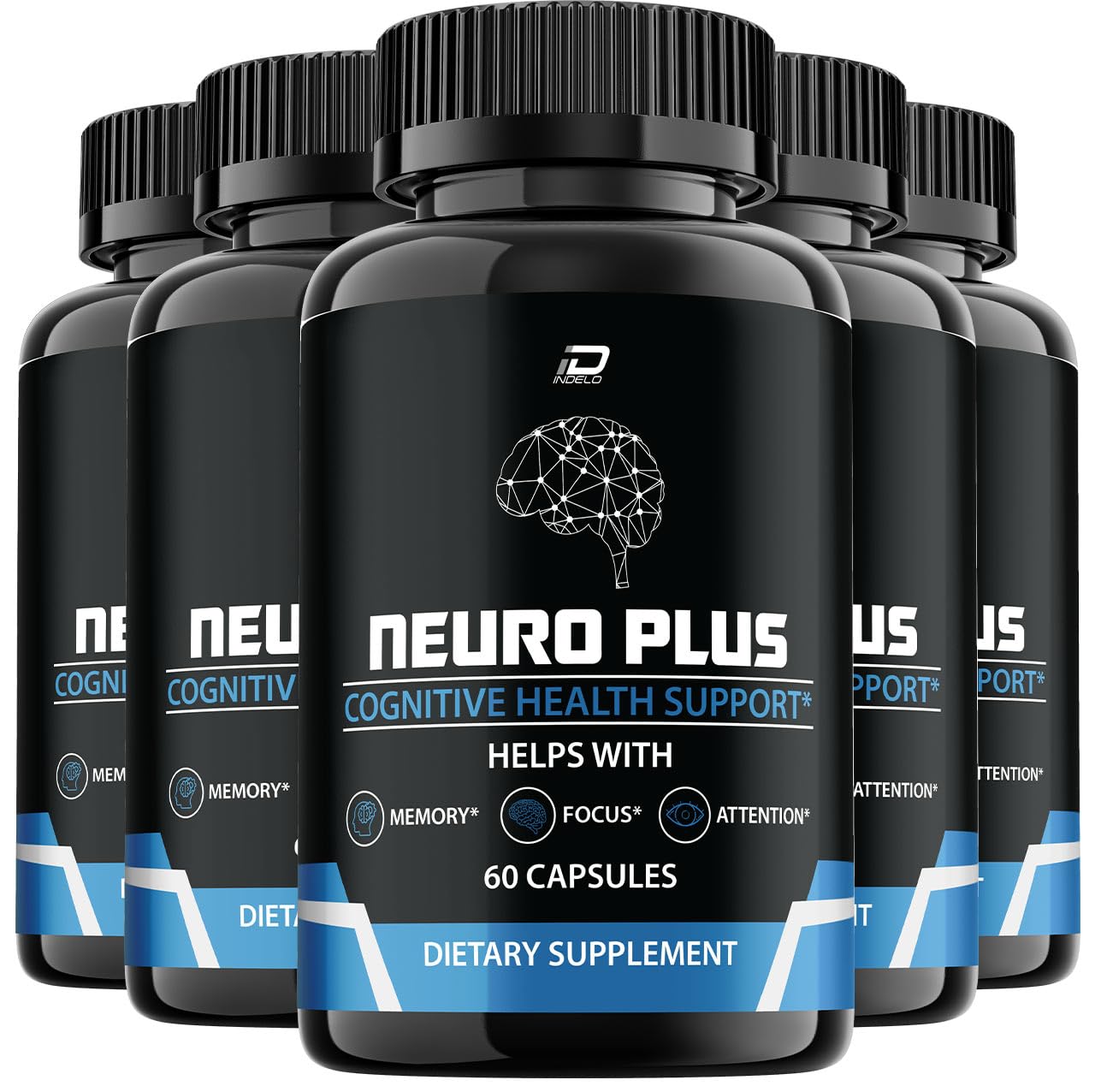 Indelo Neuro Plus Brain Supplement Capsules, 300 Capsules
