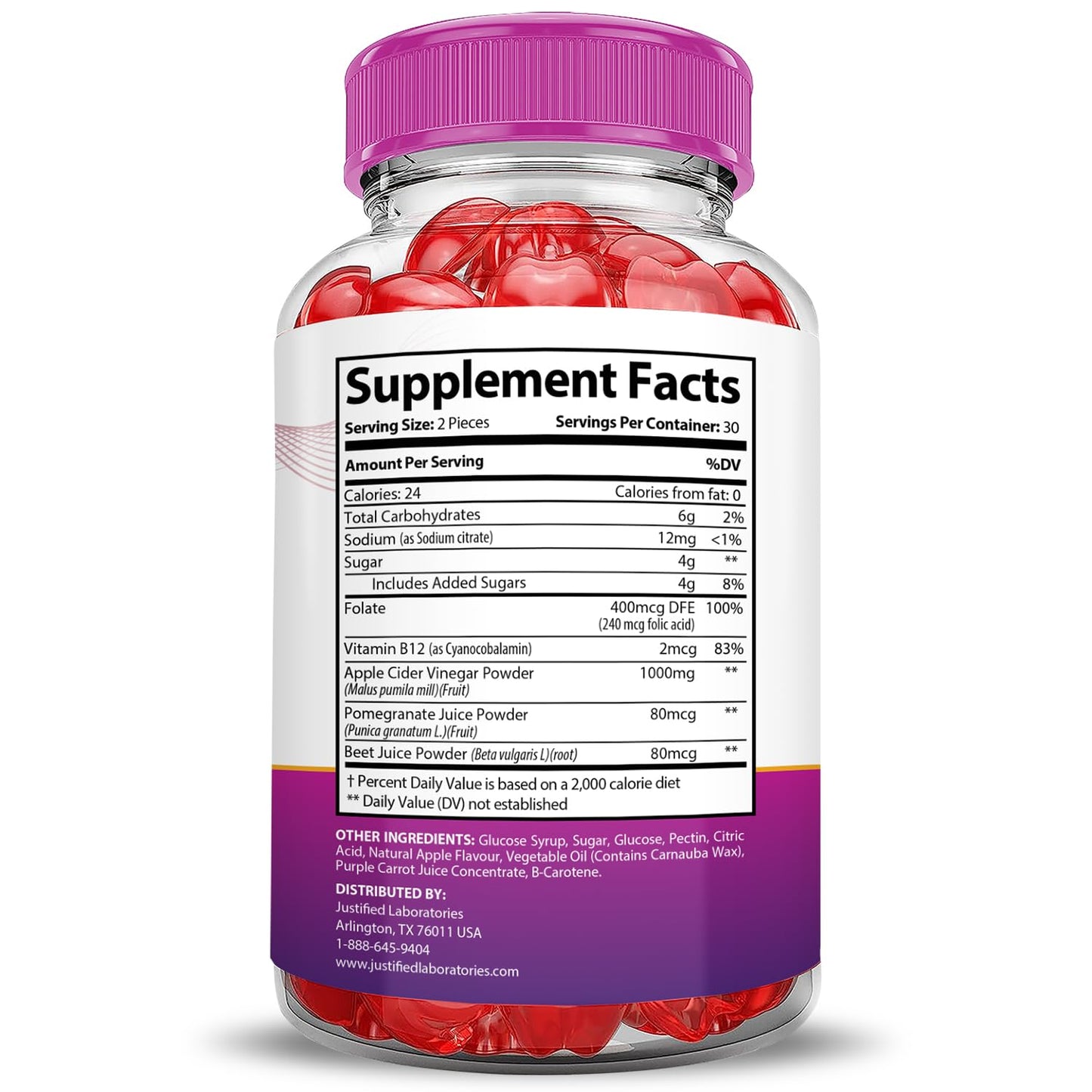 Justified Laboratories Ripped Results Keto ACV Gummies 600 Gummies