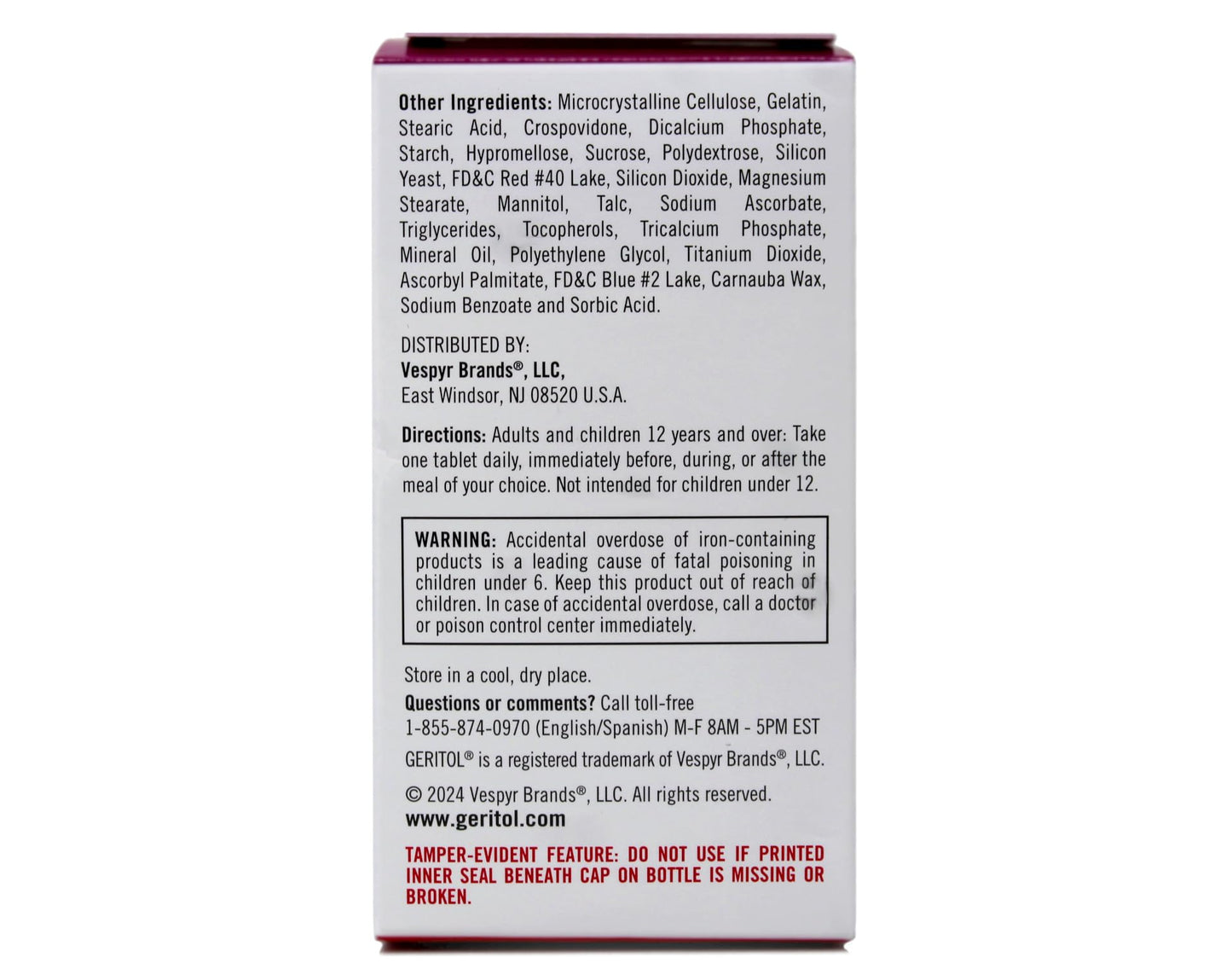 Geritol Multivitamin Nutritional Support Tablet 100 Count