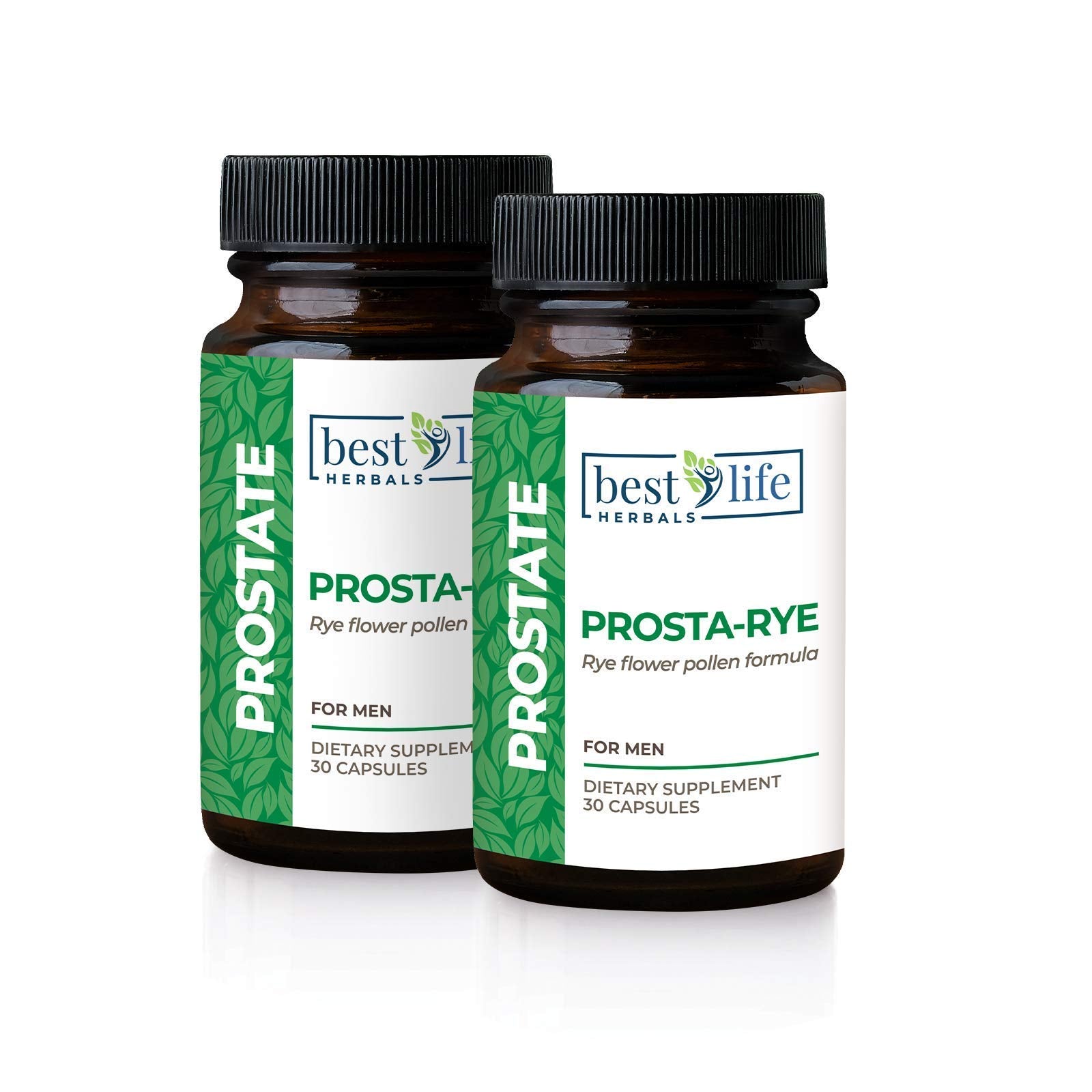 Best Life Herbals Prosta-Rye Natural Prostate Supplement Capsules, 2 Bottles