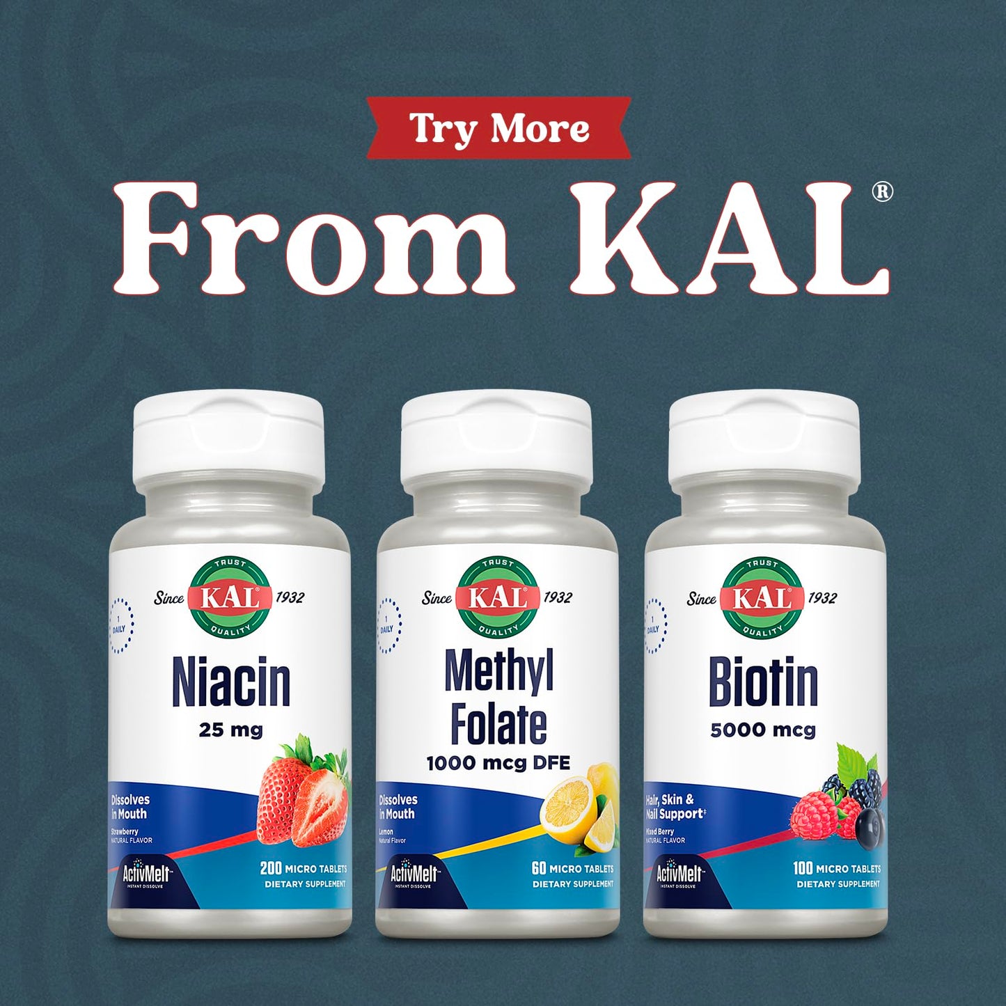 KAL Methyl Folate 1000 mcg - 5-MTHF Active Form, Folic Acid Supplement for Women and Men, Heart Health, Prenatal, Brain Support for Adults, Vegetarian, Natural Lemon ActivMelt - 60 Micro Tablets
