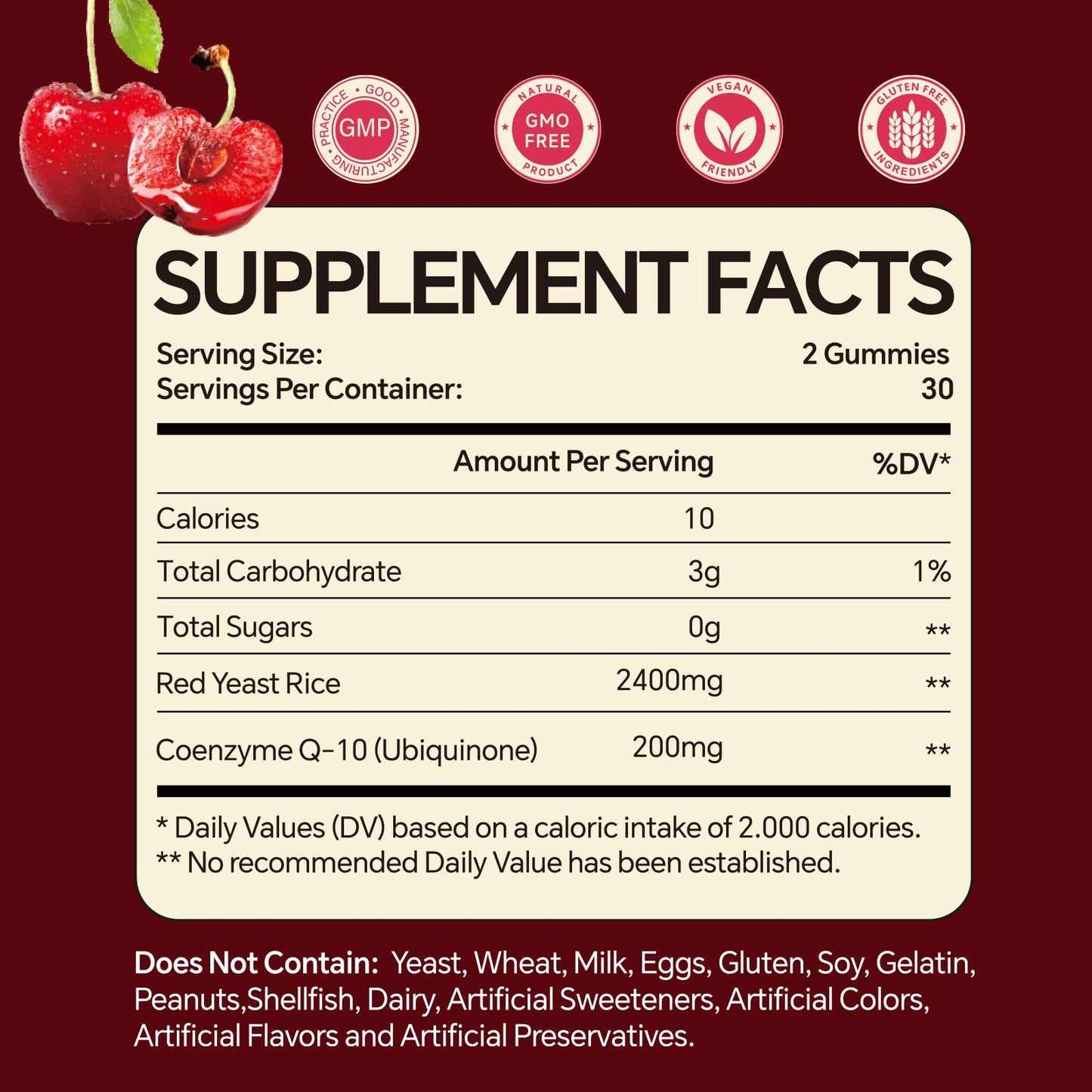 Warmbioder Red Yeast Rice with CoQ10 Gummies, 60 Gummies