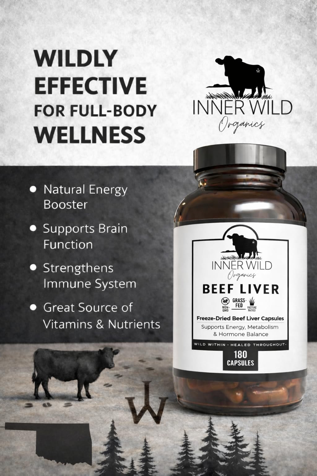 Inner Wild Organics Beef Liver Capsules 1 Count