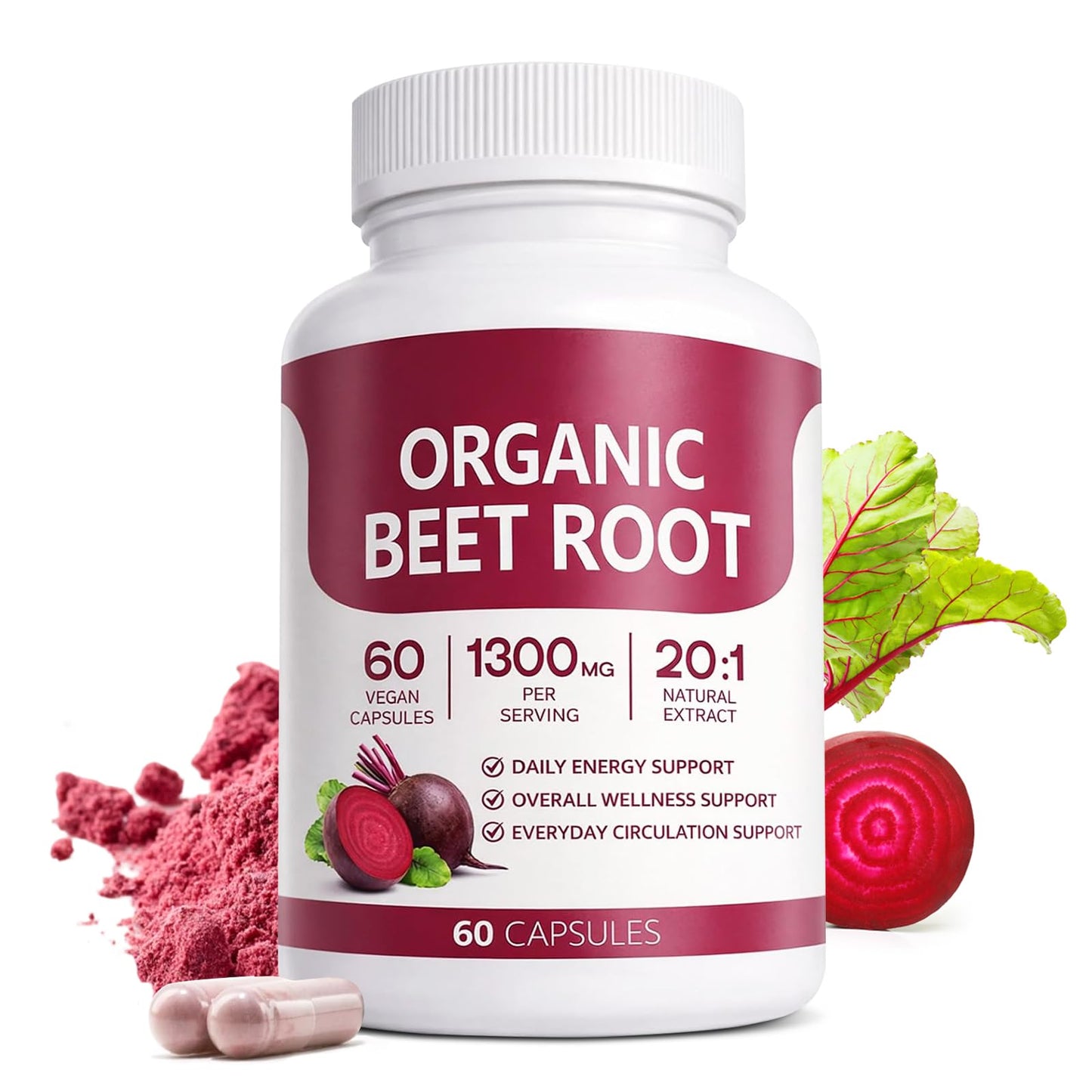HENGRUNXIN Beet Root Capsules, 1 Count
