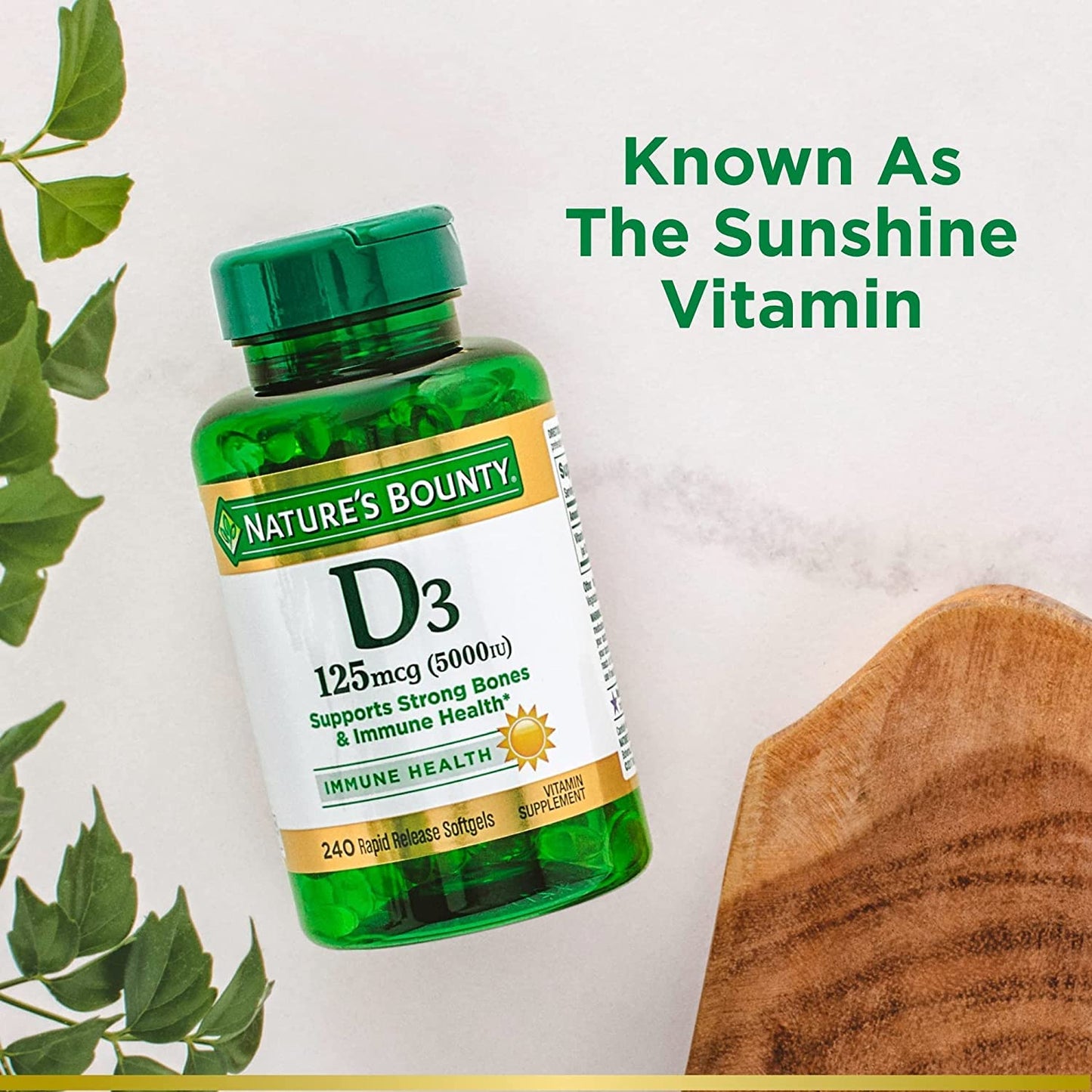 Nature's Bounty Vitamin D3 Immune Support 125 mcg (5000iu) Softgels 480
