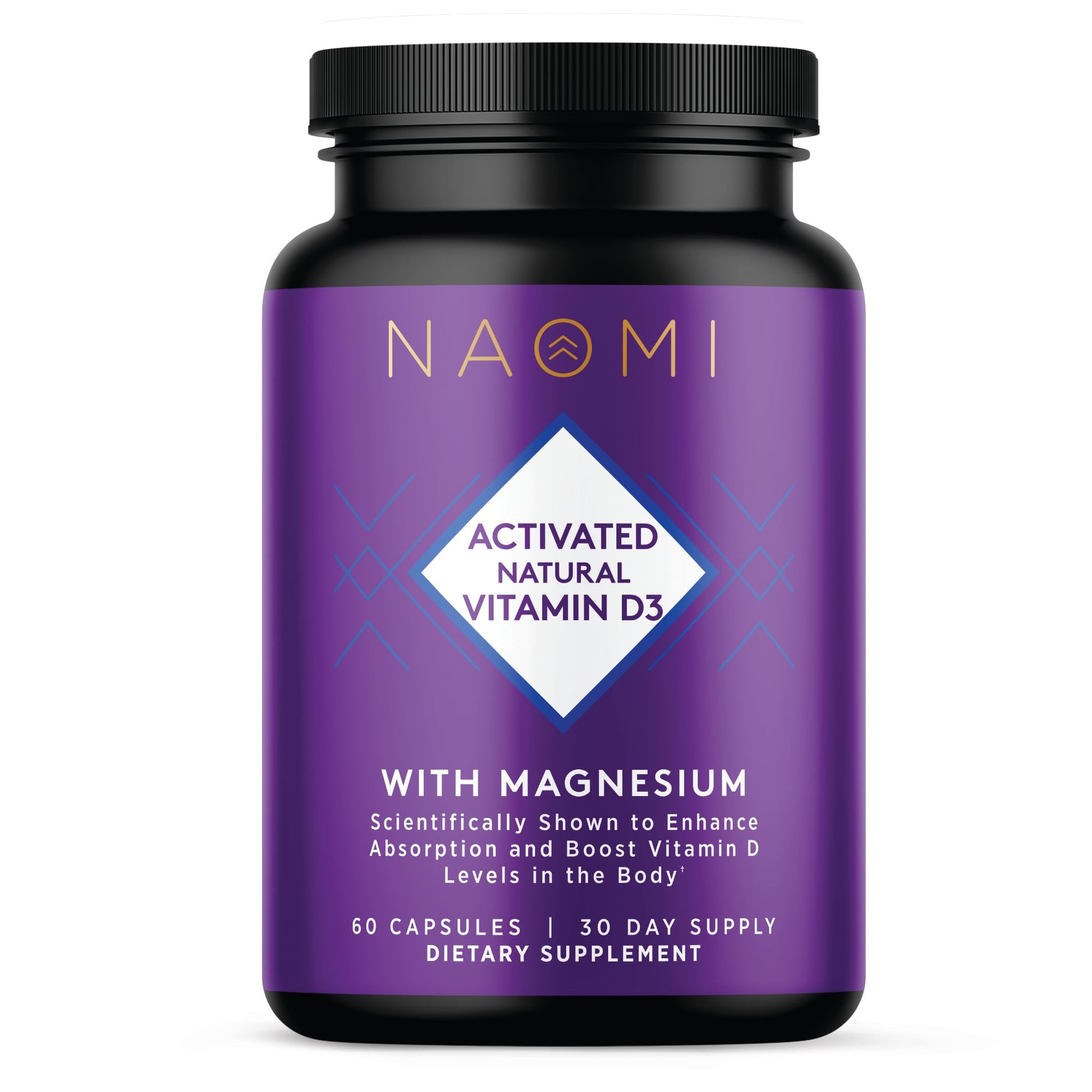 NAOMI Activated Vitamin D3 5000 IU + Magnesium 250 mg Capsules, 60 Count