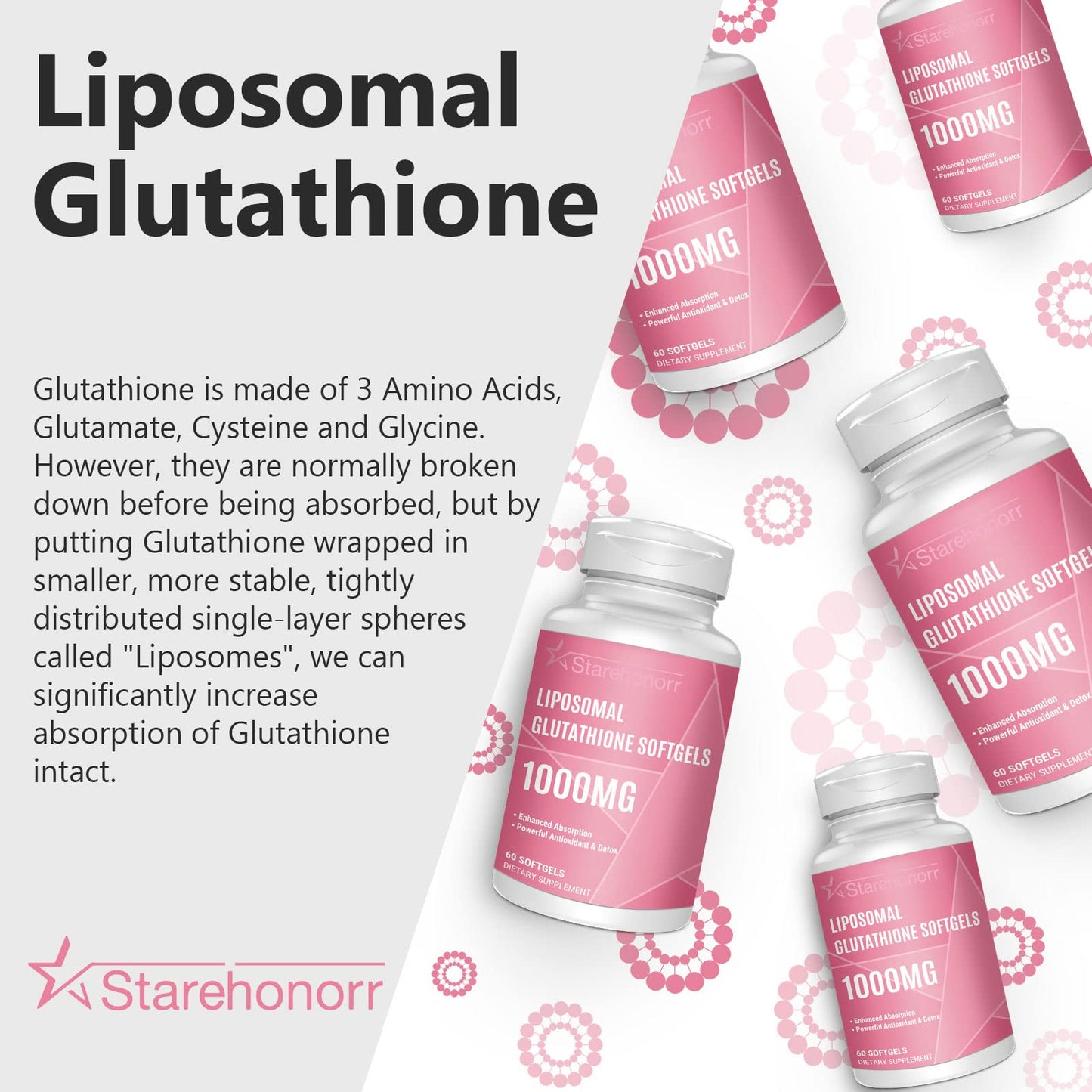 Starehonorr Liposomal Glutathione 1500mg, 60 Softgels