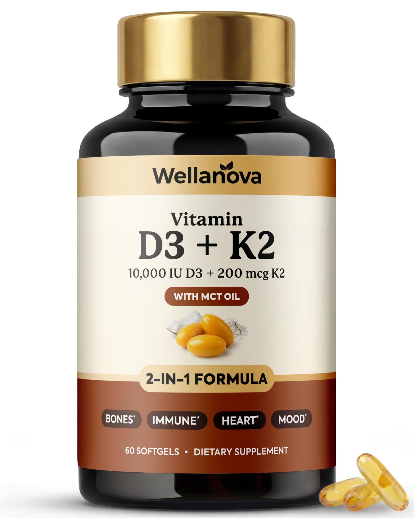 Wellanova Vitamin D3 K2 10,000 IU Softgel 60