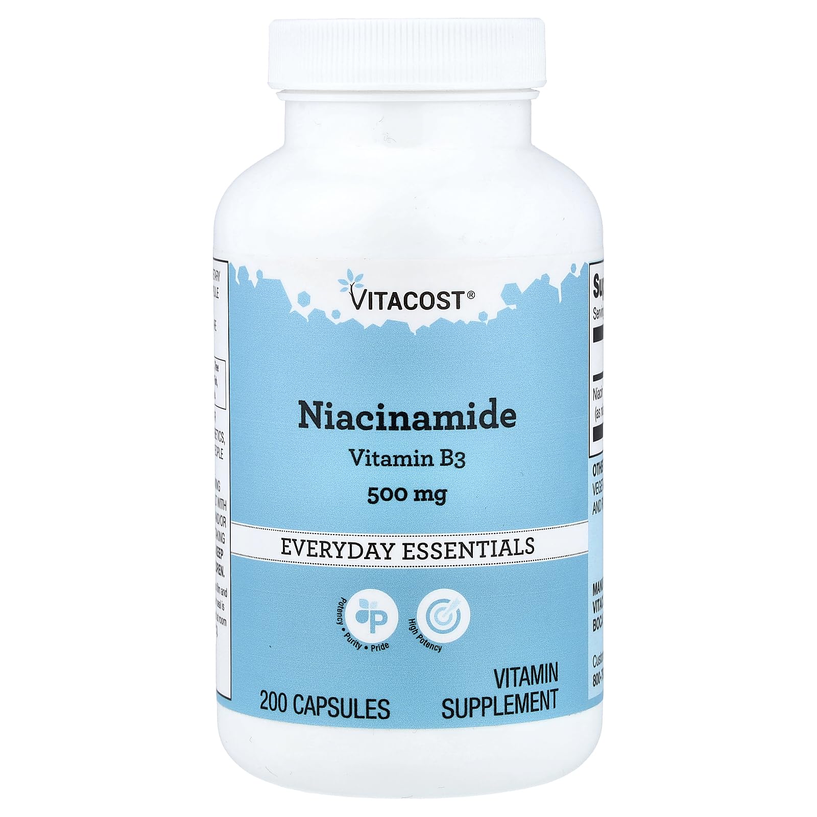 Vitacost Niacinamide 500 mg Capsules, 200 Count