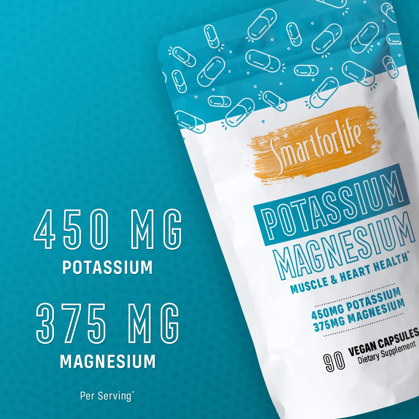 Smart for Life Potassium Magnesium Supplement Capsules, 90 Capsules